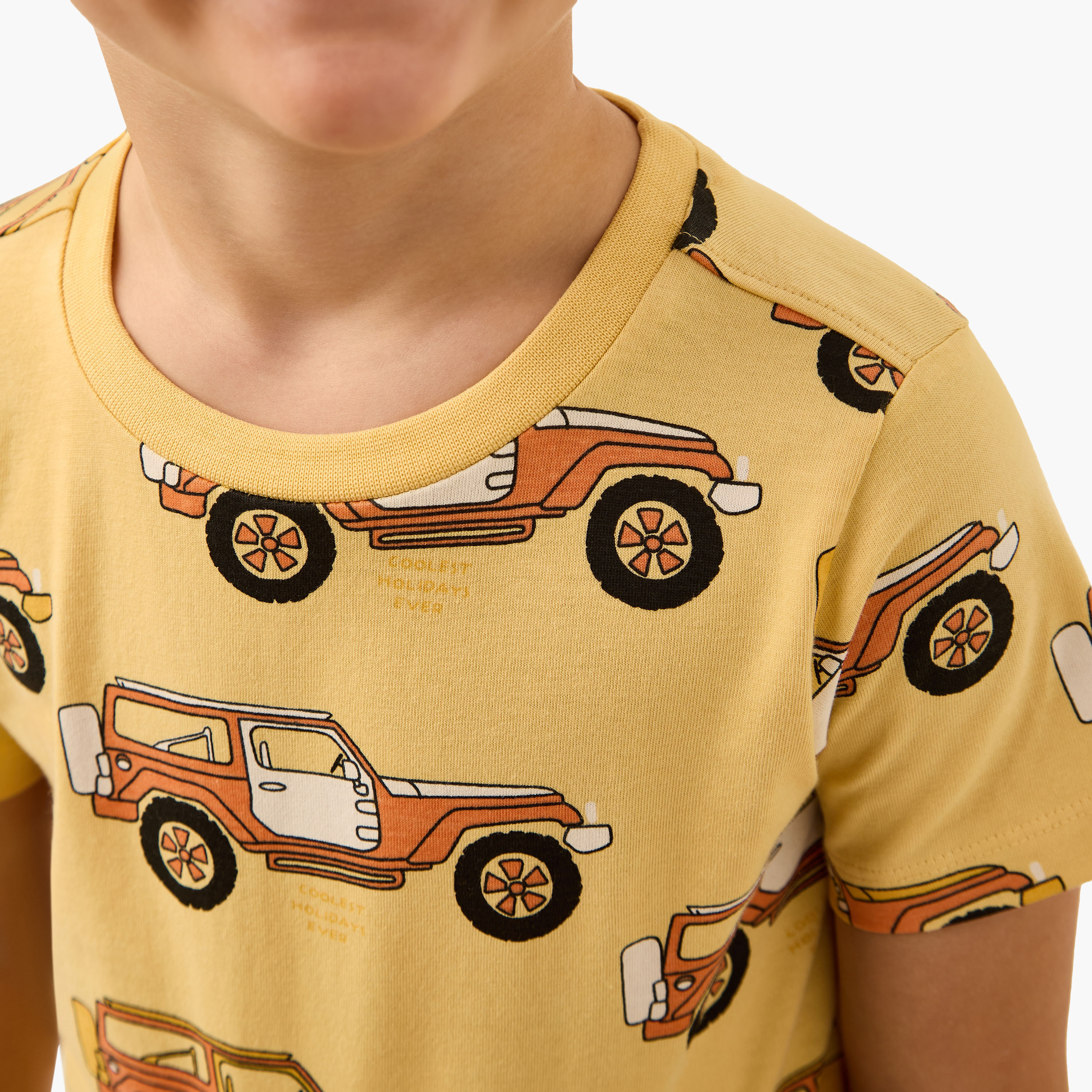 Juniors All-Over Car Print Crew Neck T-shirt with Short Sleeves-boys-clothing-tshirtsandpolos-image-4
