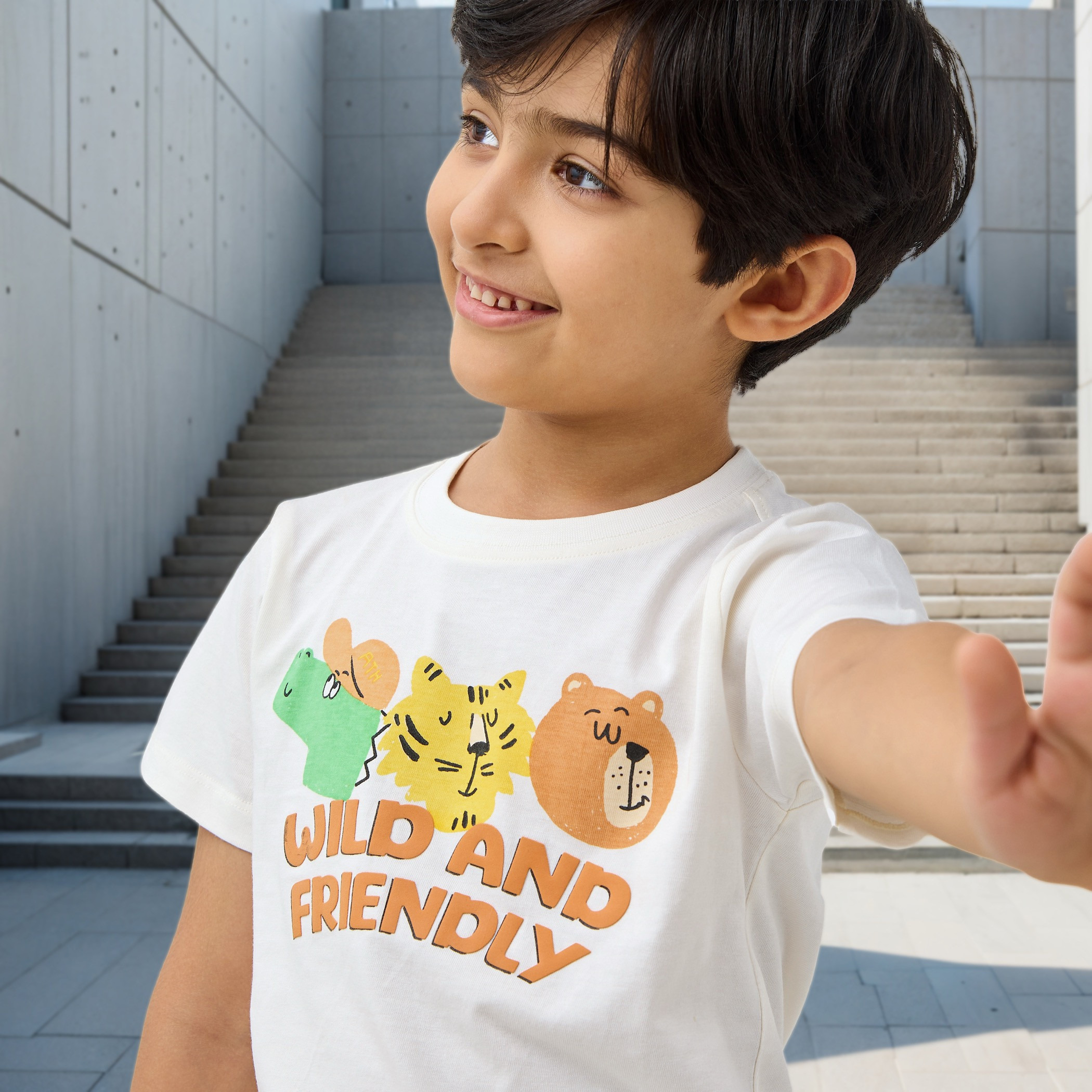 تيشيرت بأكمام قصيرة وطبعات حيوانات من جونيورز-boys-clothing-tshirtsandpolos-image-4