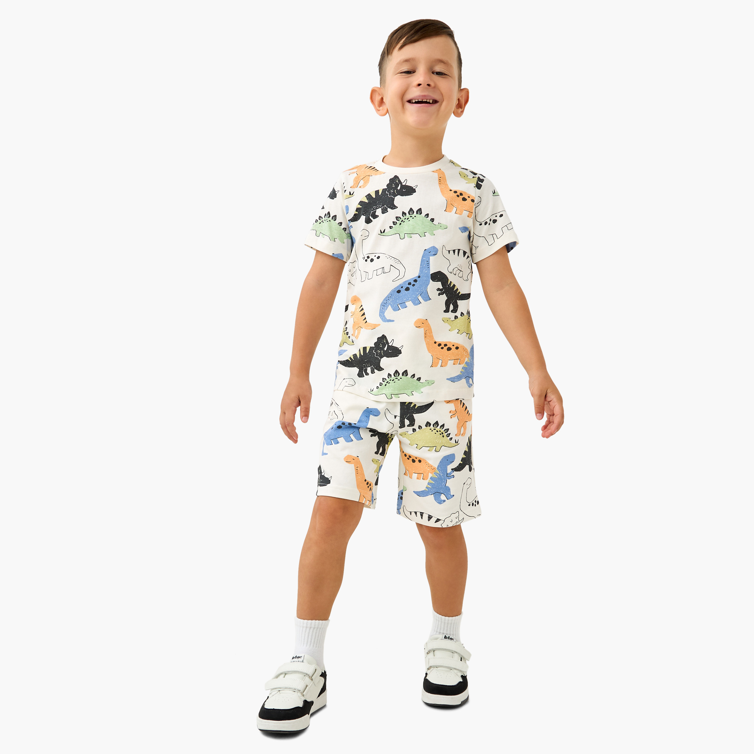 تيشيرت بطبعات ديناصور وأكمام قصيرة من جونيورز-boys-clothing-tshirtsandpolos-image-2