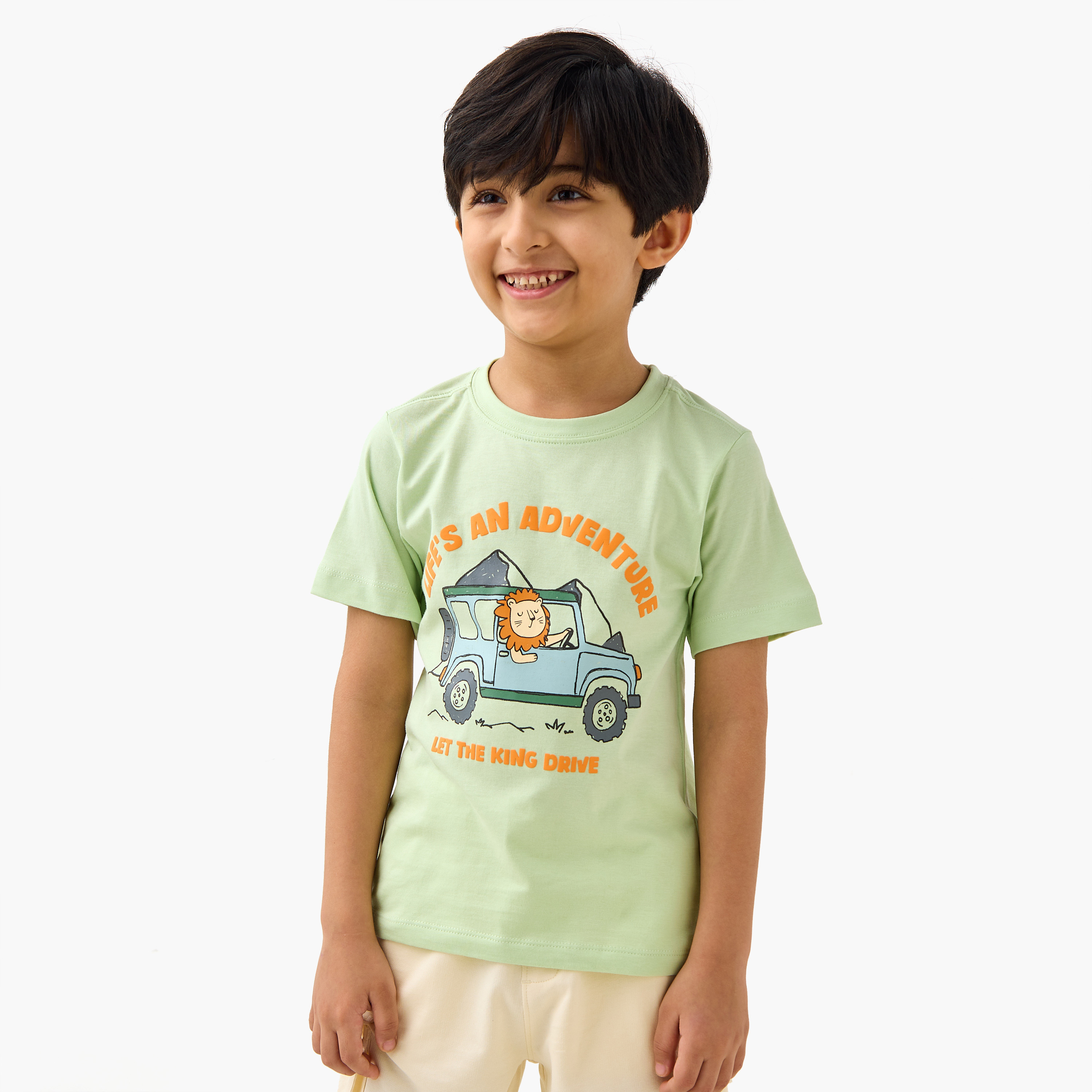 Juniors Graphic Print T-shirt with Short Sleeves-boys-clothing-tshirtsandpolos-image-1