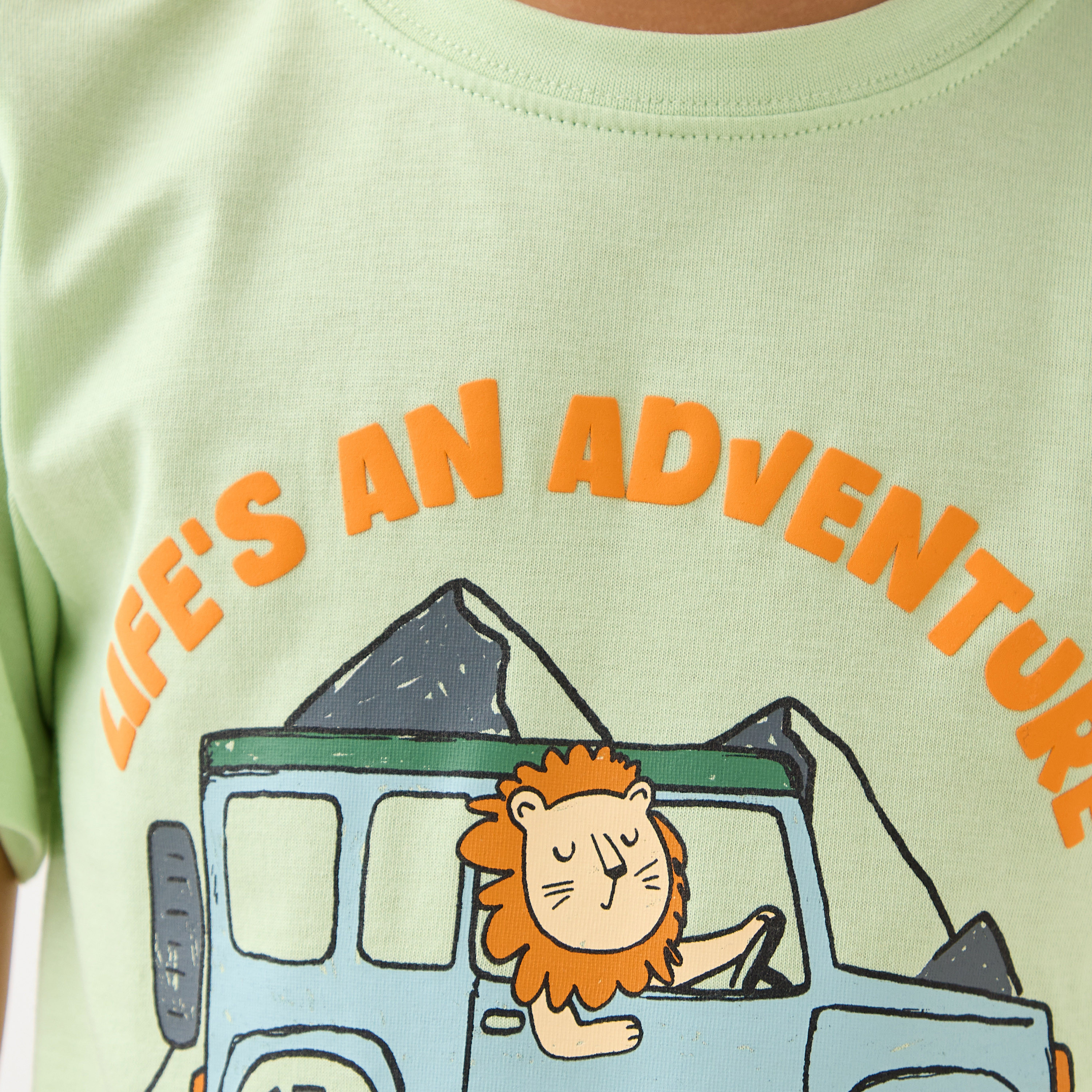 Juniors Graphic Print T-shirt with Short Sleeves-boys-clothing-tshirtsandpolos-image-5