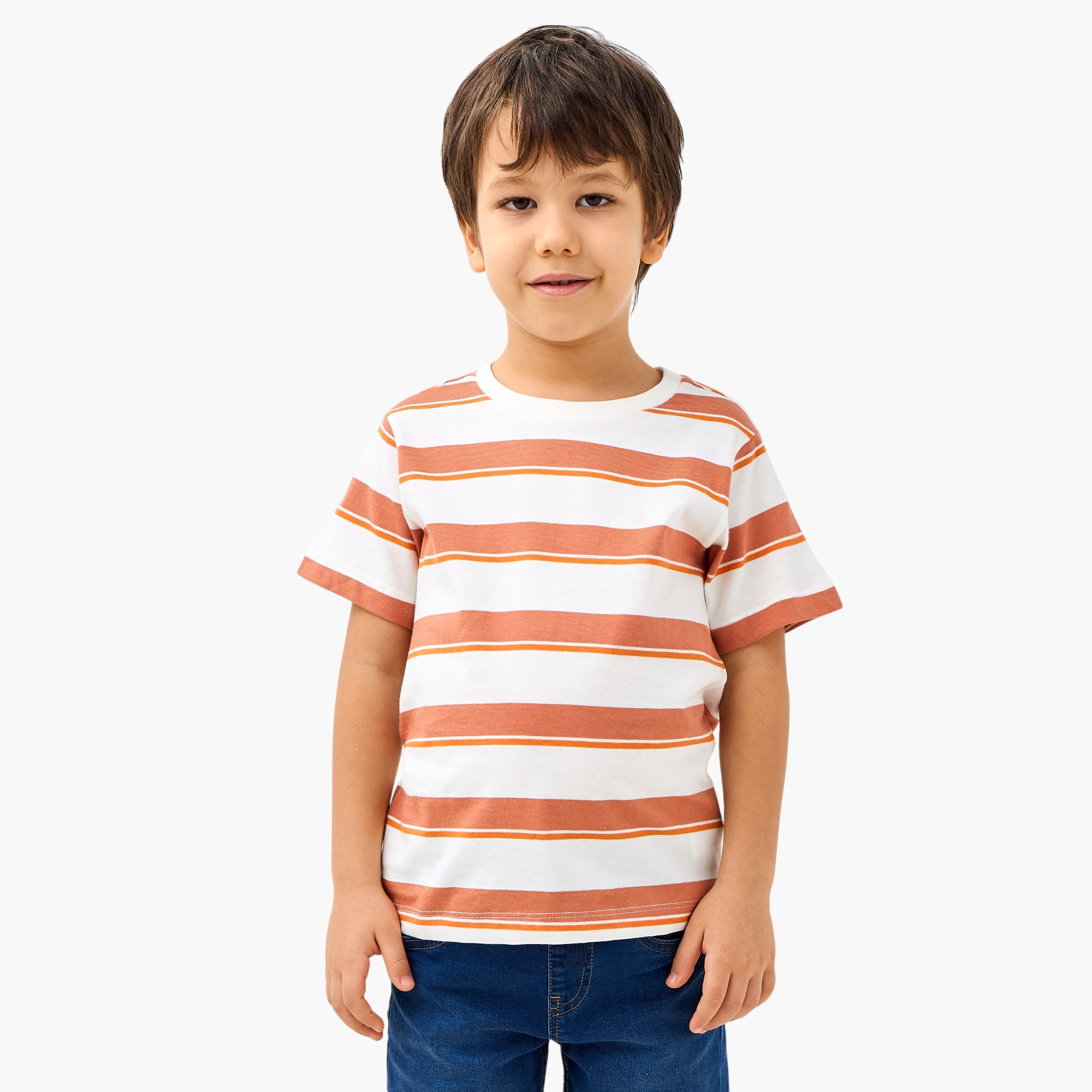Juniors Striped T-shirt with Crew Neck and Short Sleeves-boys-clothing-tshirtsandpolos-image-1