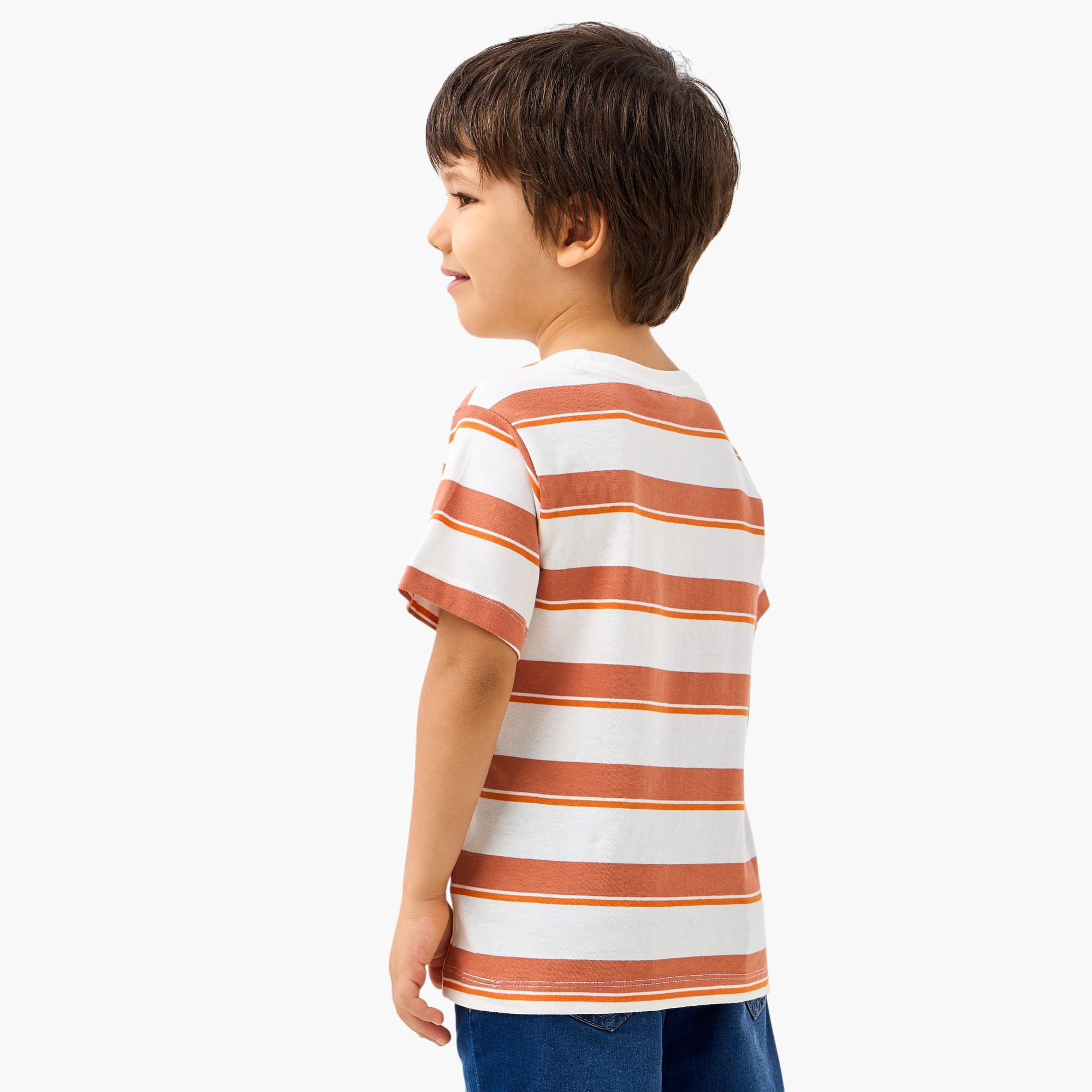Juniors Striped T-shirt with Crew Neck and Short Sleeves-boys-clothing-tshirtsandpolos-image-3