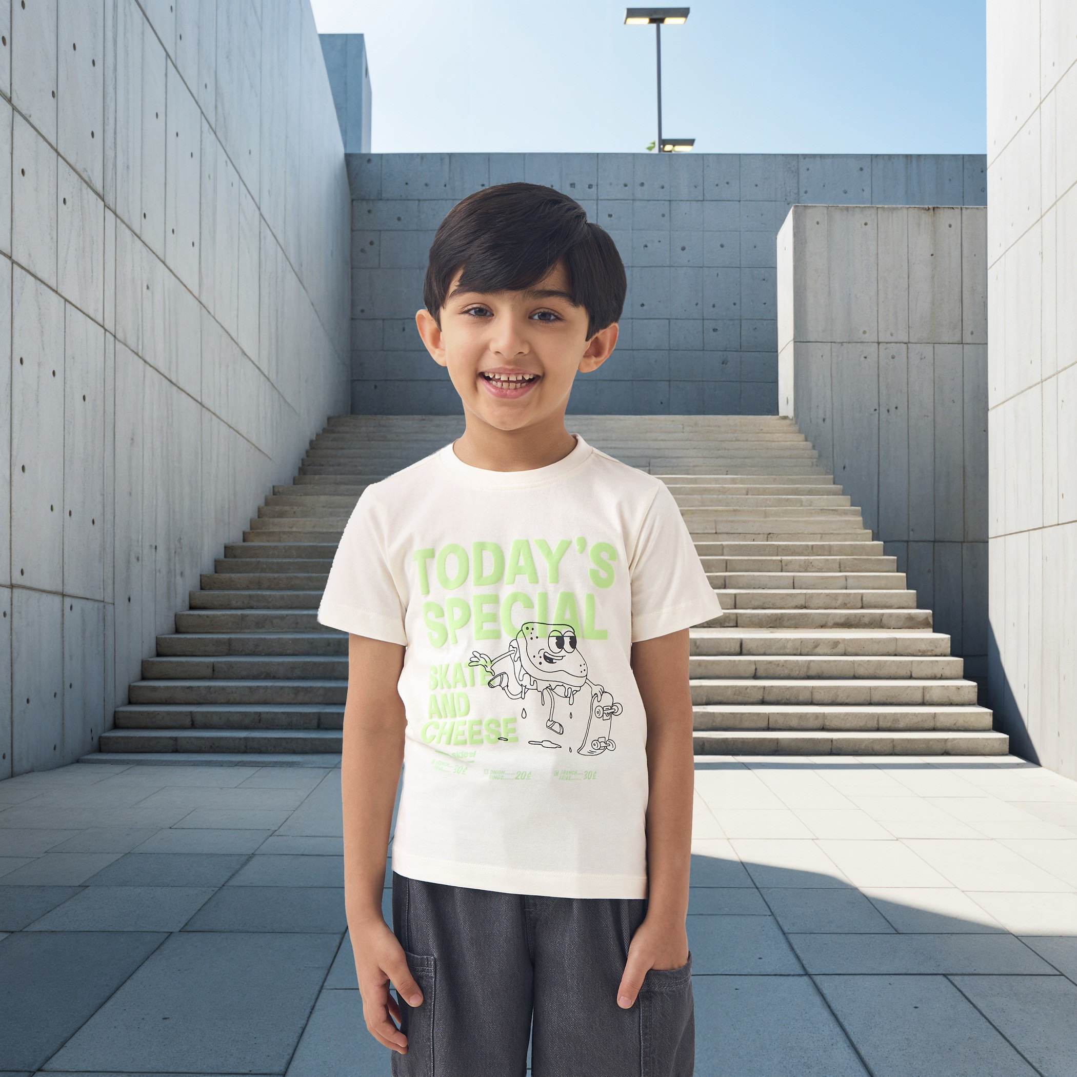 Juniors Graphic Print T-shirt with Short Sleeves-boys-clothing-tshirtsandpolos-image-1