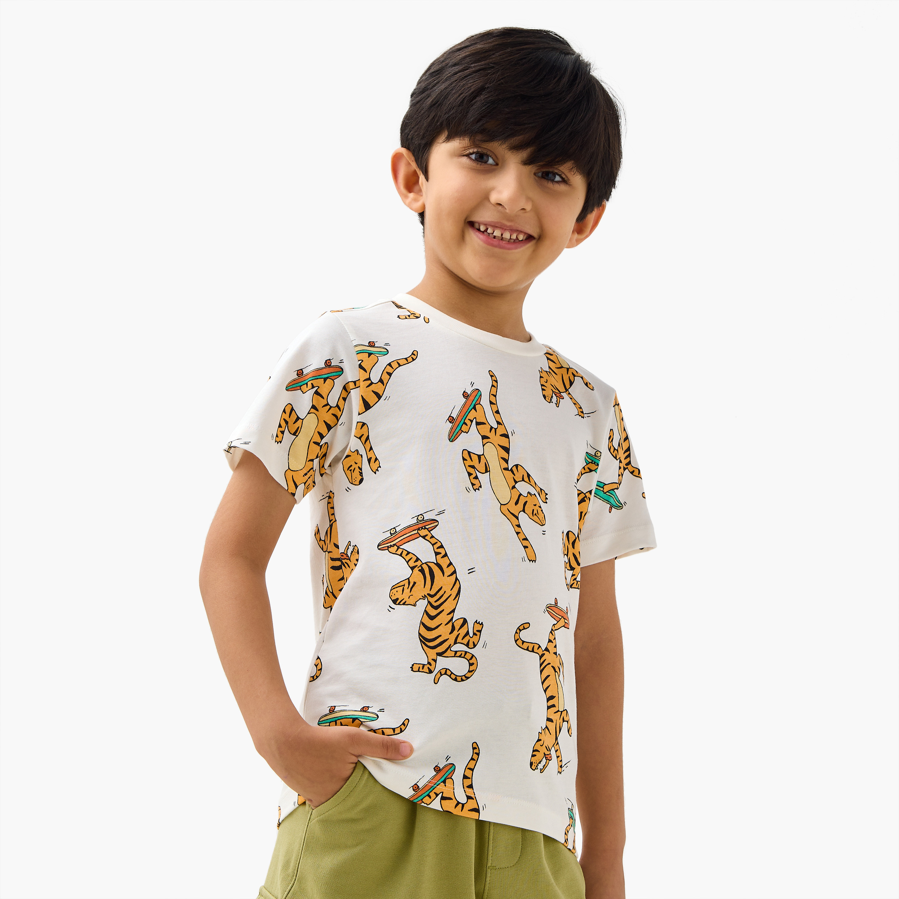 Juniors All-Over Tiger Print T-shirt with Crew Neck-boys-clothing-tshirtsandpolos-image-1