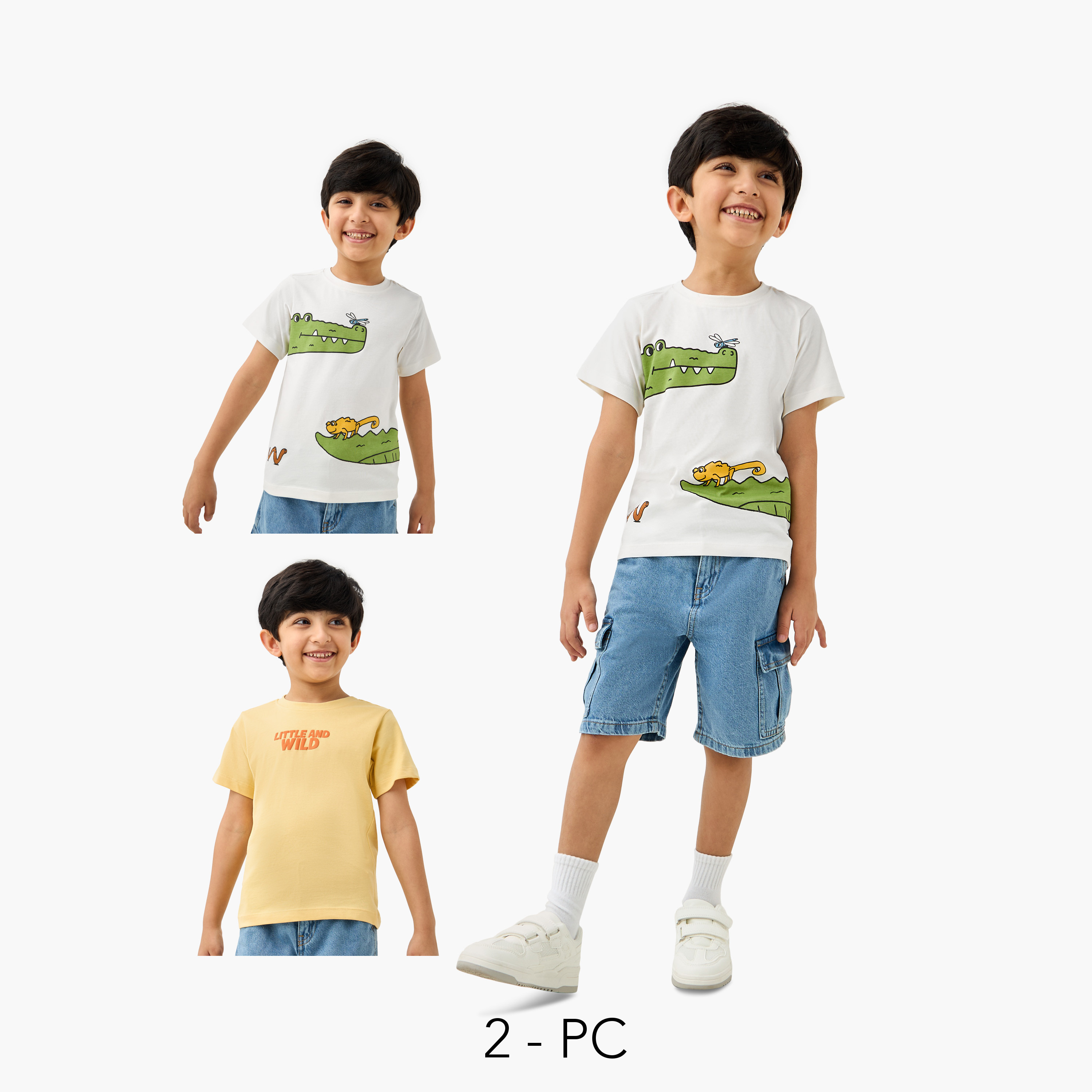 تيشيرتات متنوعة بأكمام قصيرة من جونيورز - طقم من قطعتين-boys-clothing-tshirtsandpolos-image-1