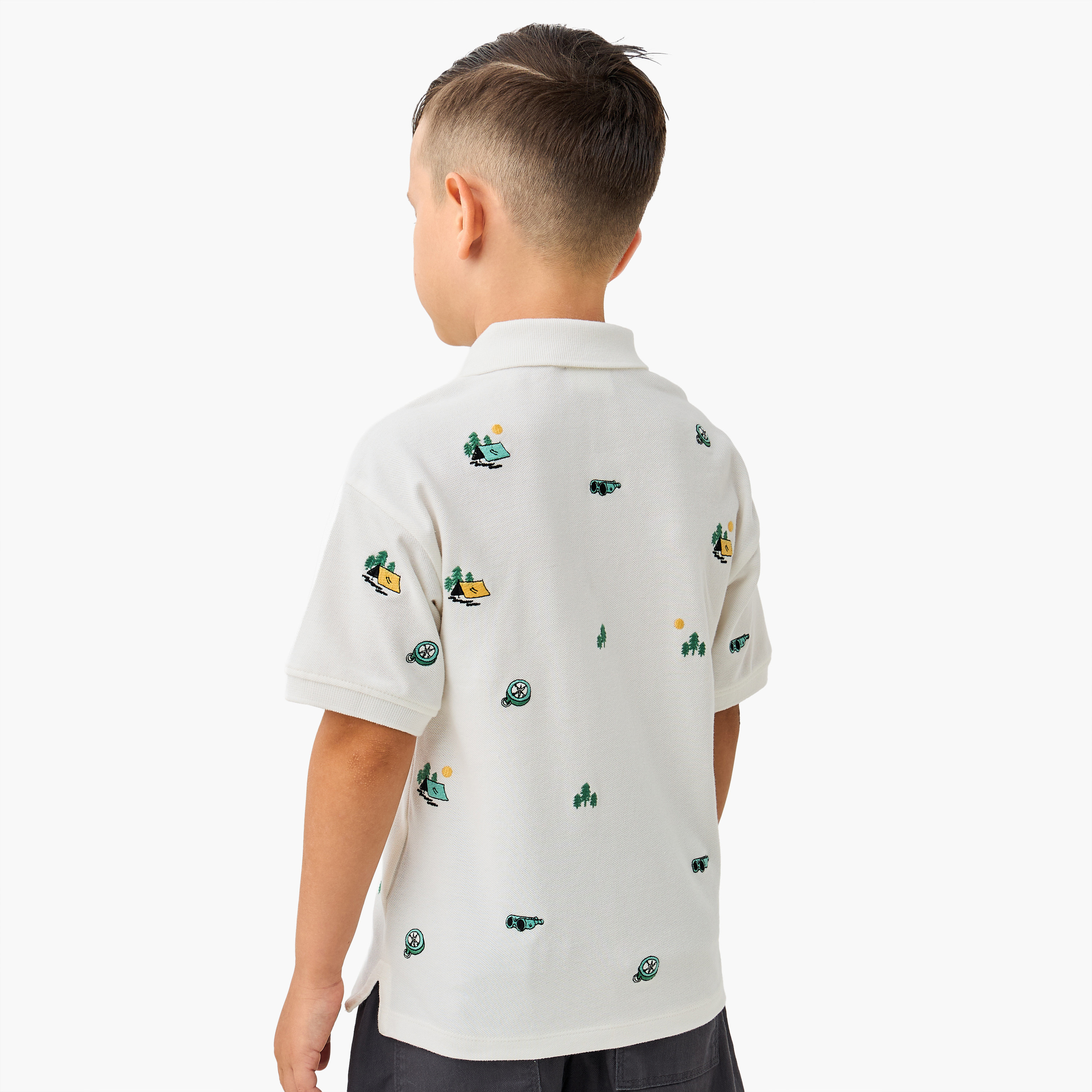 Juniors Embroidered Polo T-shirt with Short Sleeves-boys-clothing-tshirtsandpolos-image-3