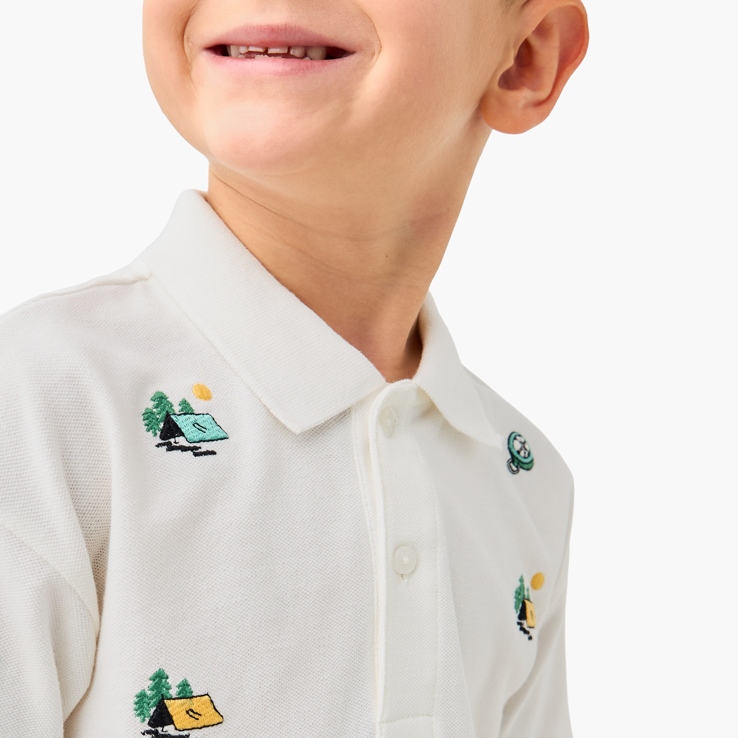 Juniors Embroidered Polo T-shirt with Short Sleeves-boys-clothing-tshirtsandpolos-image-4