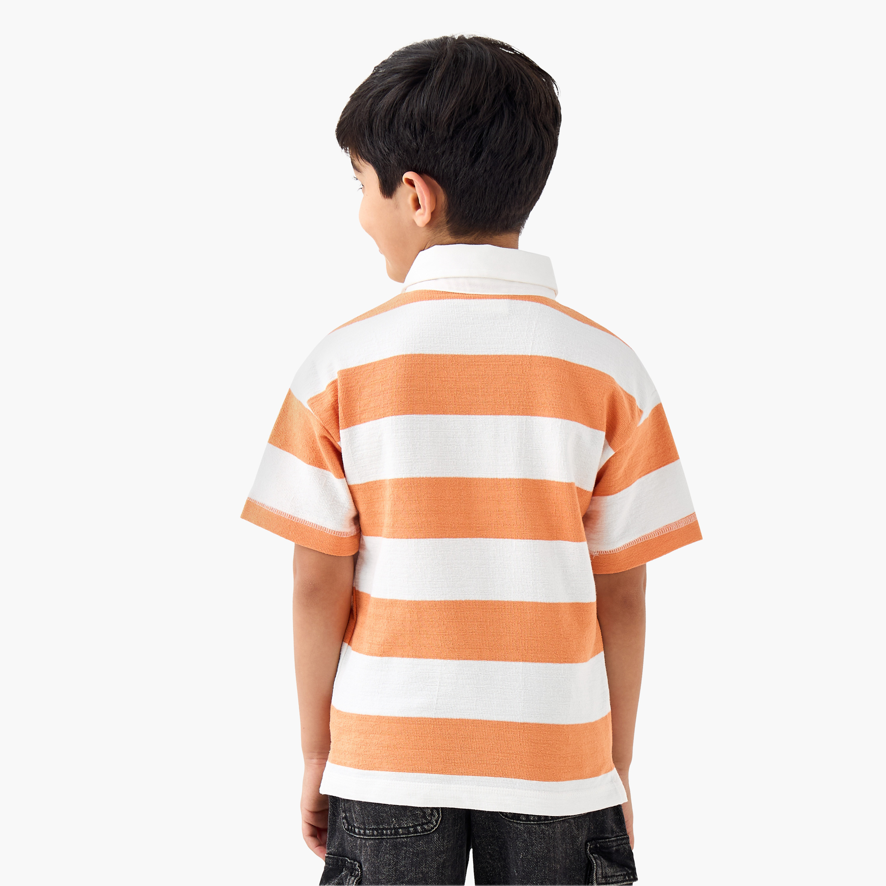 Juniors Collared Short Sleeves Polo T-shirt with Stripes-boys-clothing-tshirtsandpolos-image-3