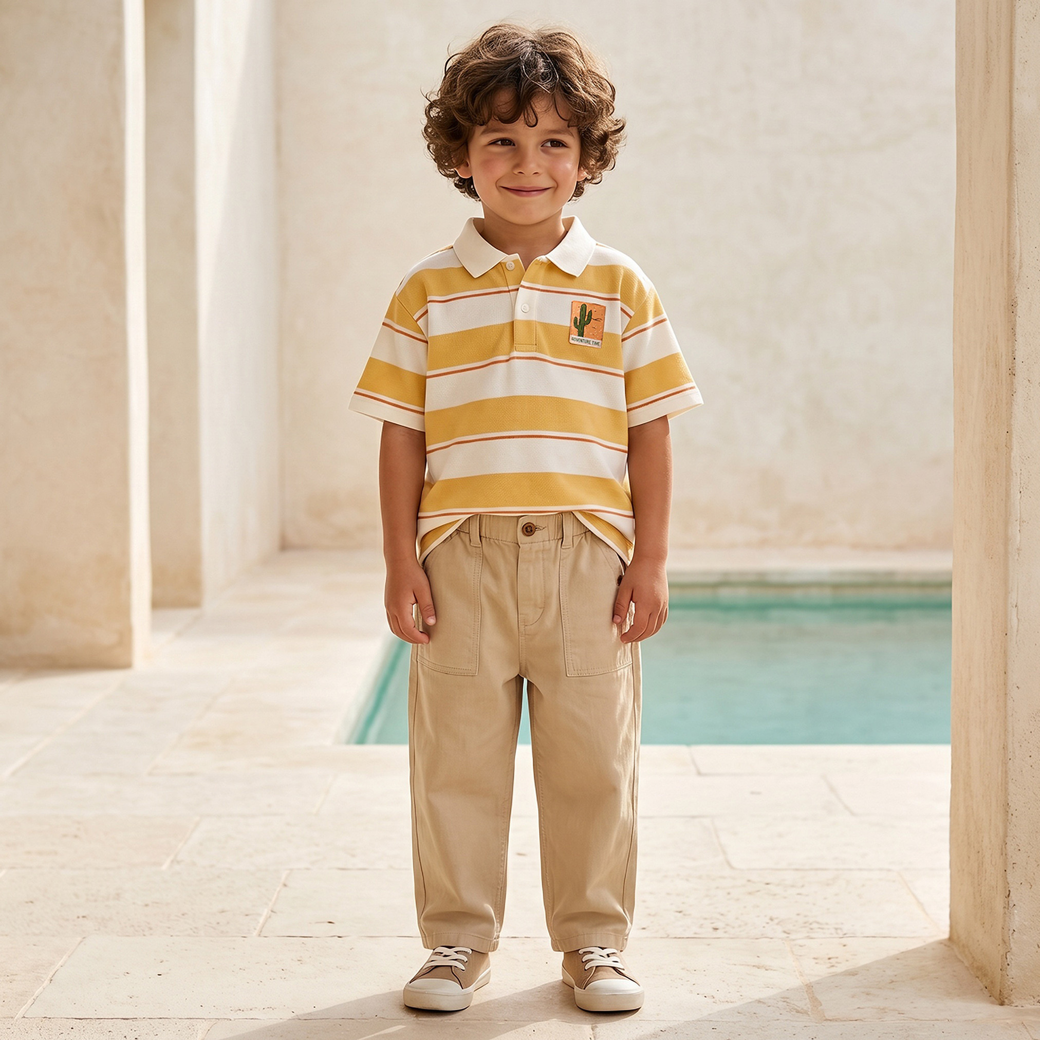 Juniors Embroidered Polo T-shirt with Short Sleeves-boys-clothing-tshirtsandpolos-image-2