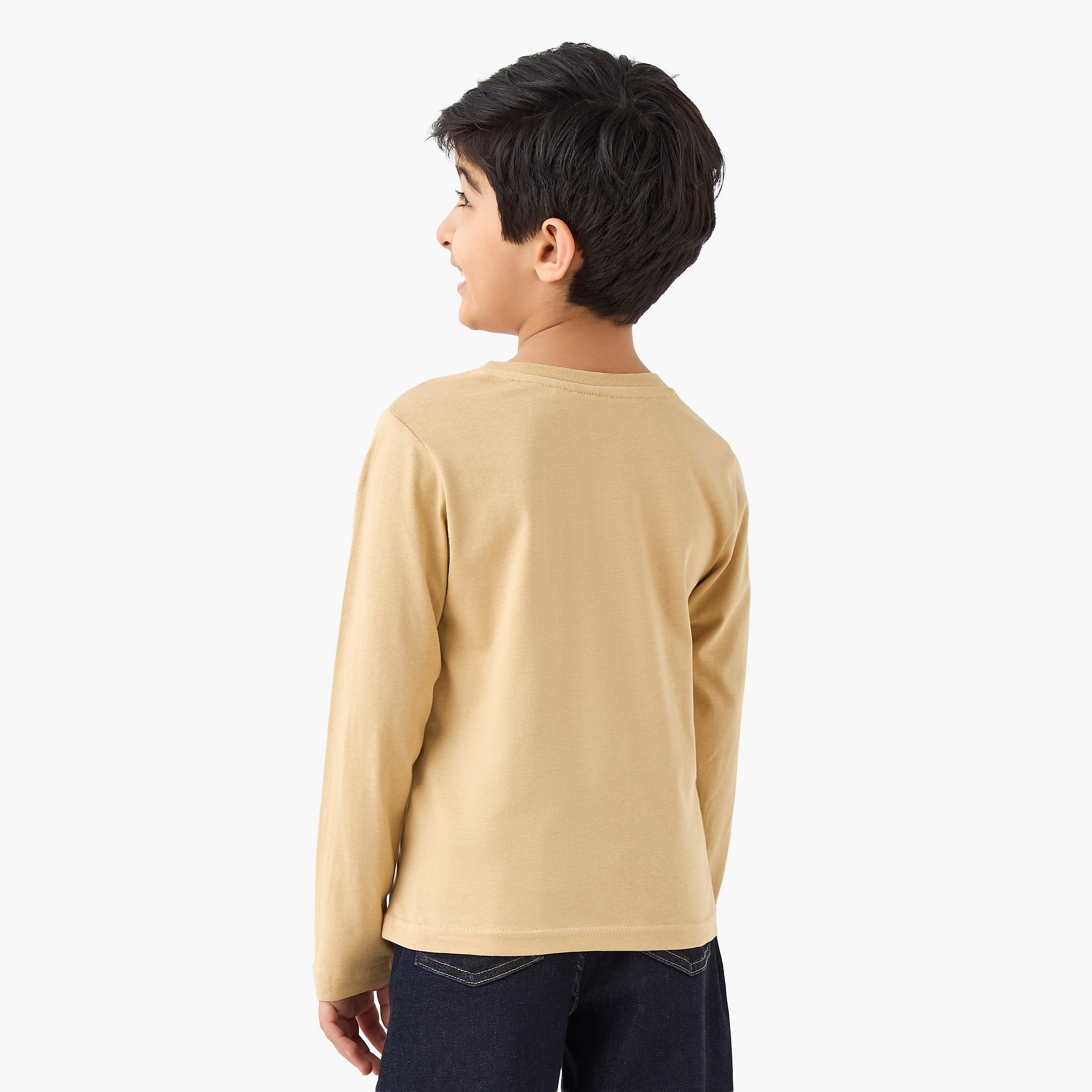 Juniors Tiger Print T-shirt with Long Sleeves-boys-clothing-tshirtsandpolos-image-3