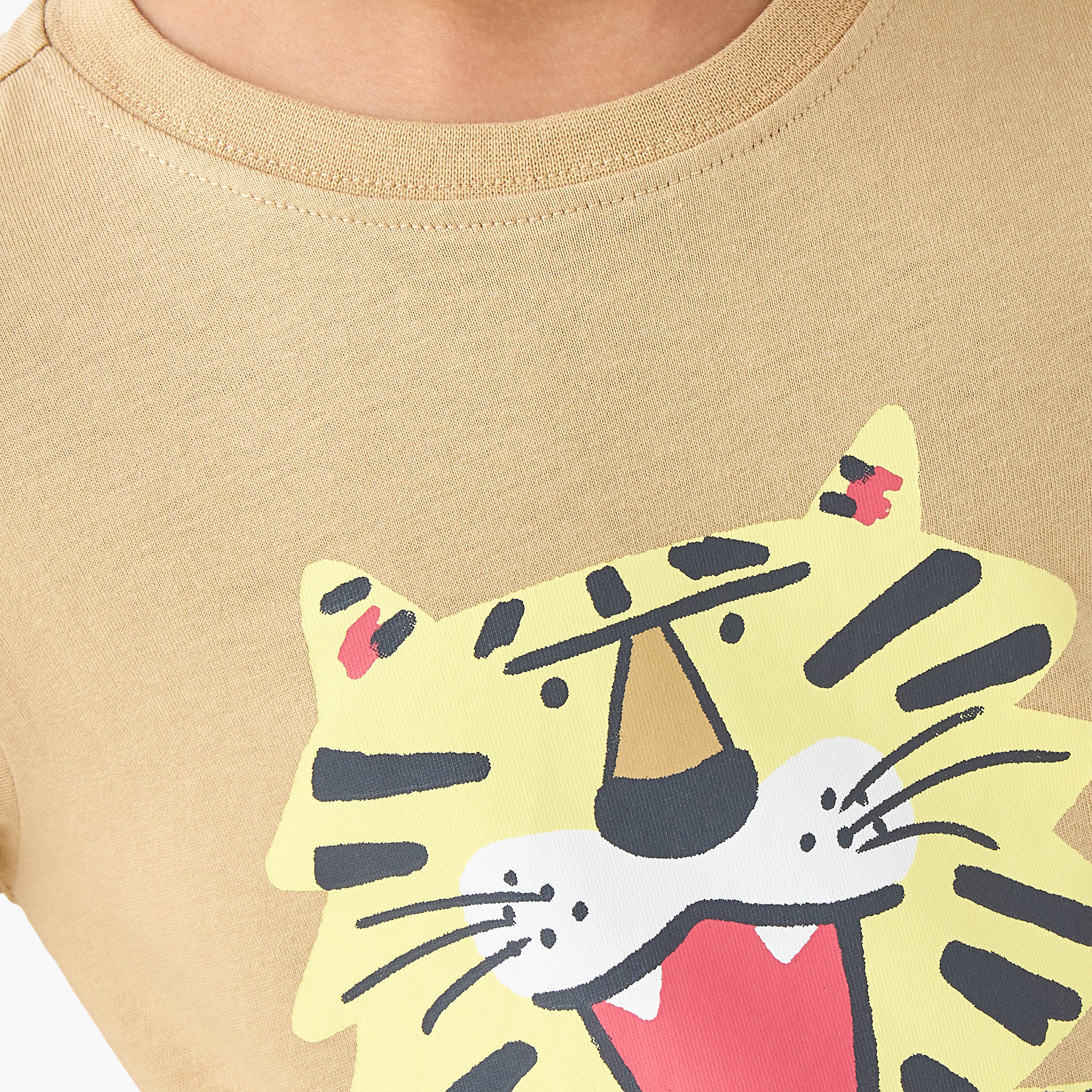 Juniors Tiger Print T-shirt with Long Sleeves-boys-clothing-tshirtsandpolos-image-5