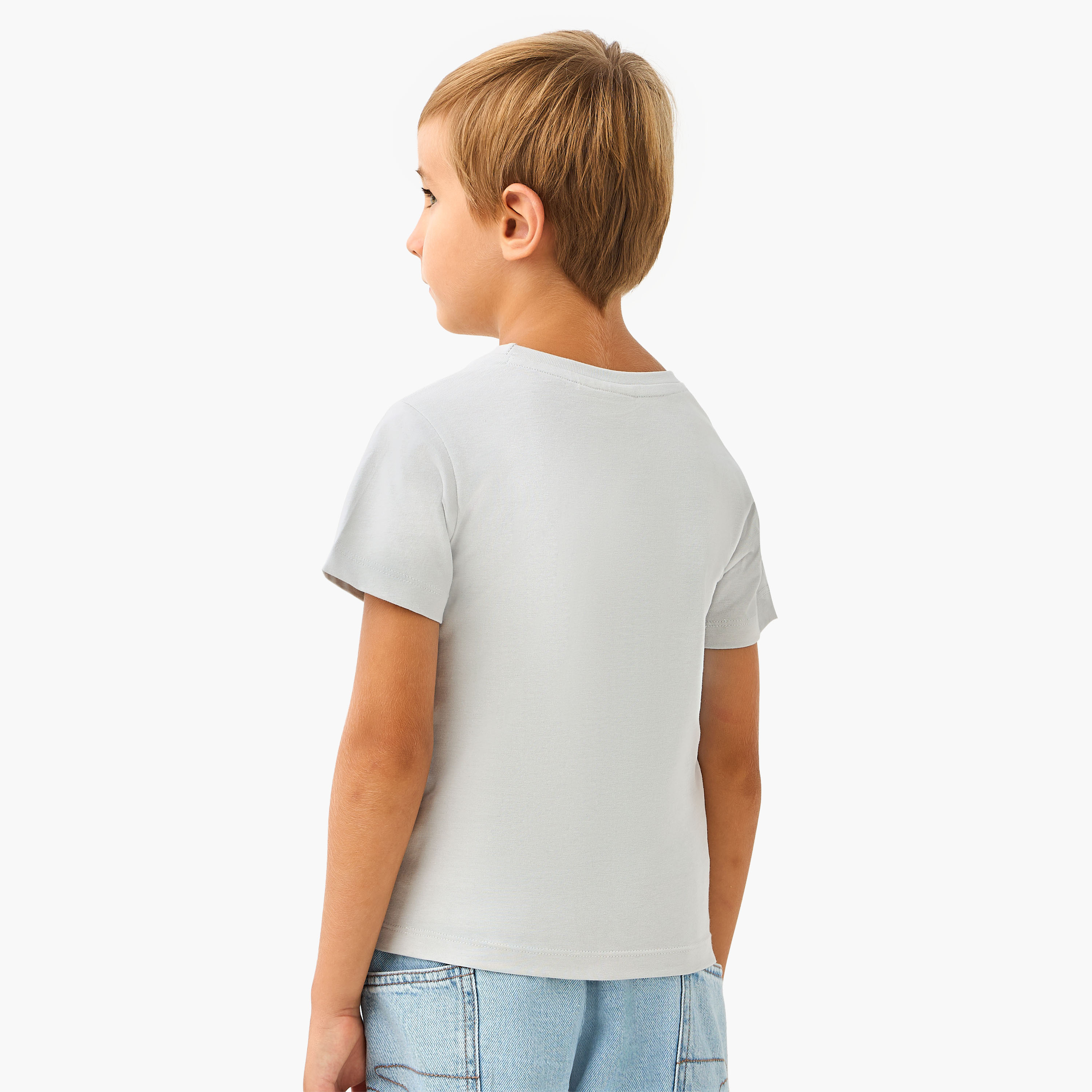 Juniors Car Graphic Print T-shirt with Short Sleeves-boys-clothing-tshirtsandpolos-image-3