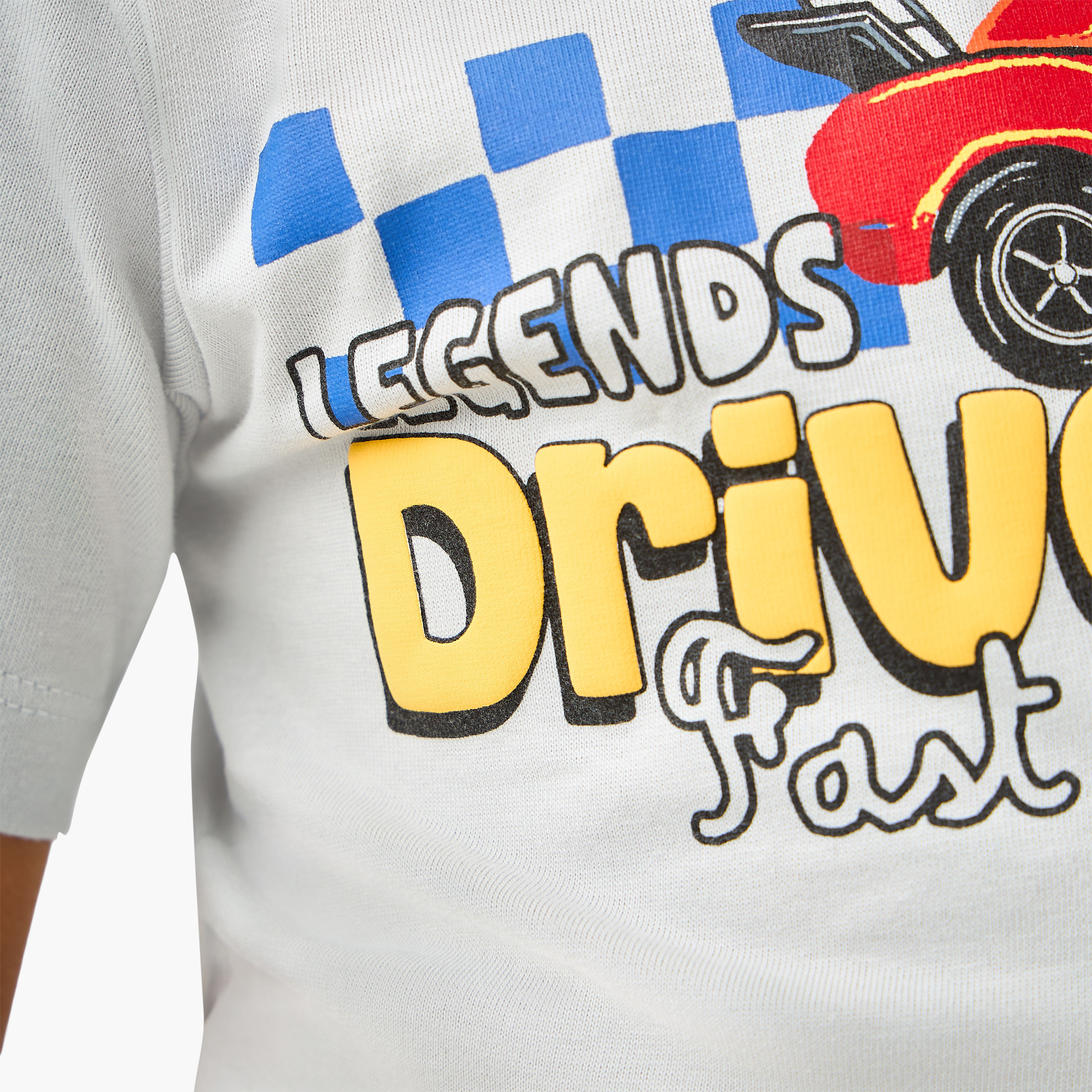 Juniors Car Graphic Print T-shirt with Short Sleeves-boys-clothing-tshirtsandpolos-image-5
