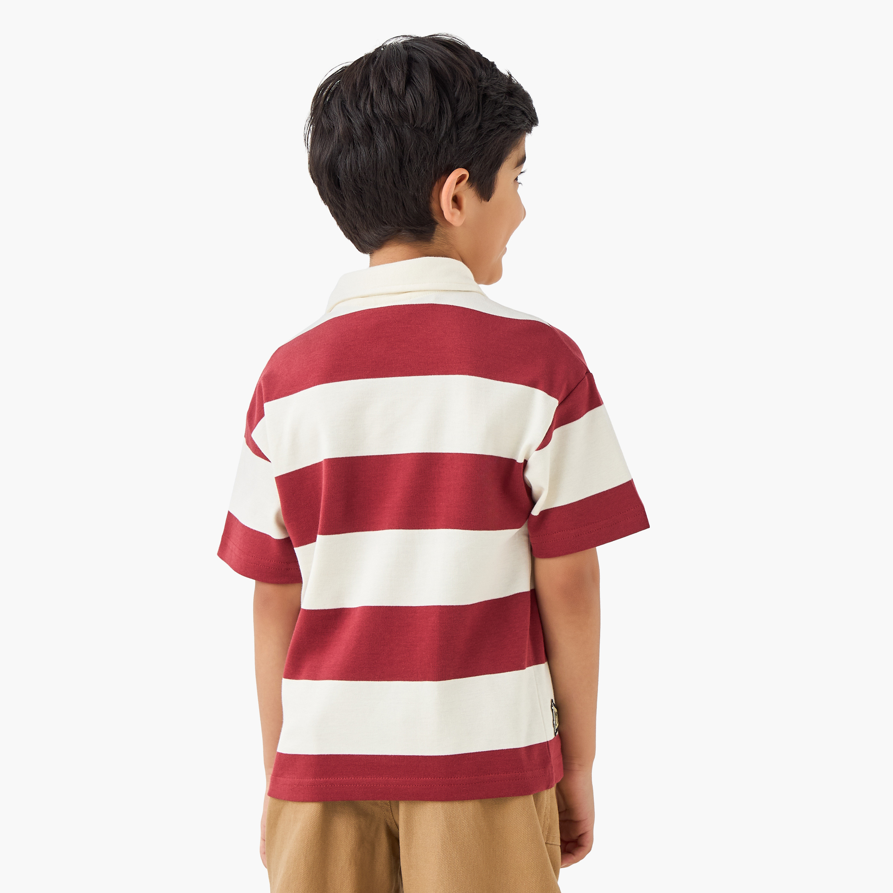 Juniors Collared Short Sleeves Polo T-shirt with Stripes-boys-clothing-tshirtsandpolos-image-3