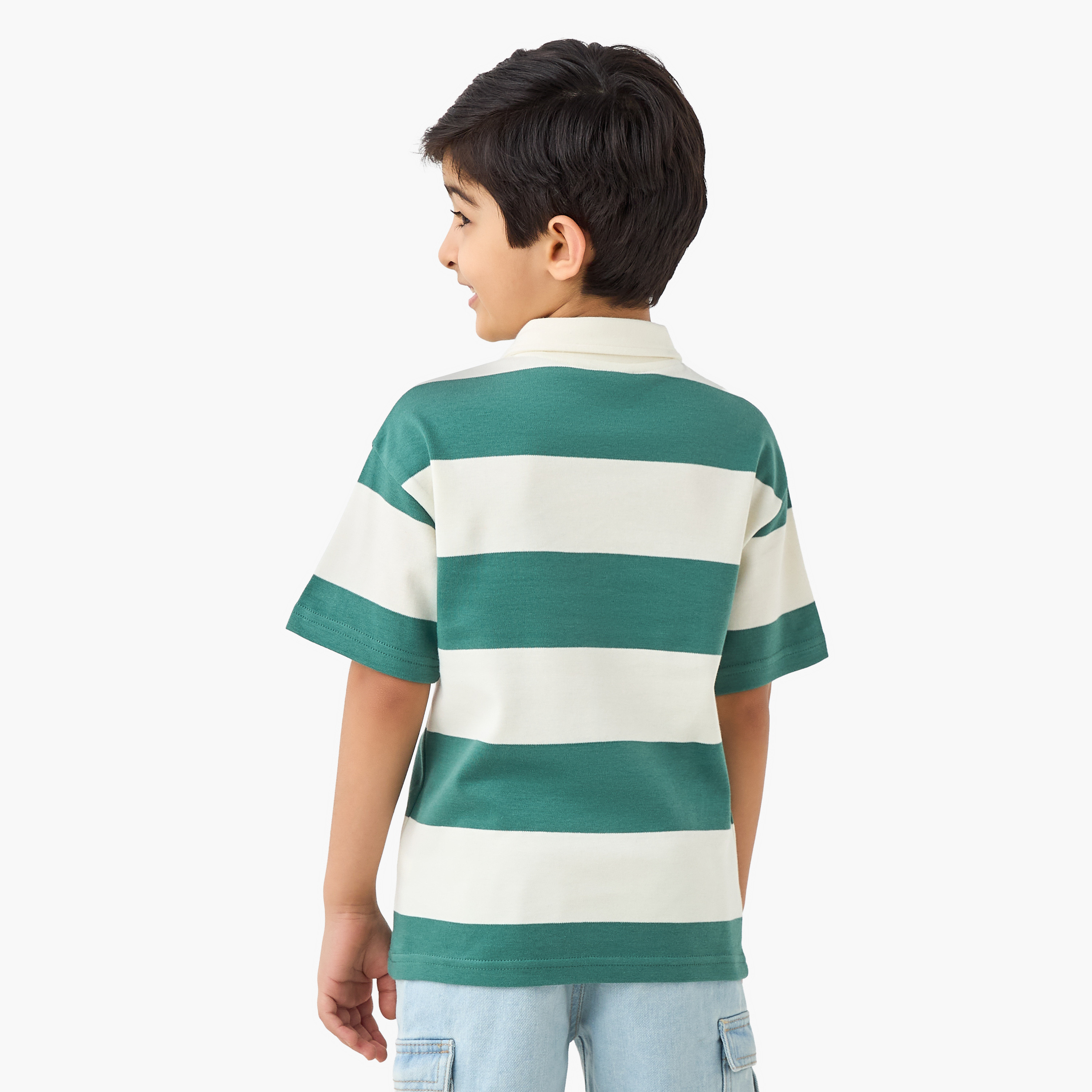 Juniors Collared Short Sleeves Polo T-shirt with Stripes-boys-clothing-tshirtsandpolos-image-3