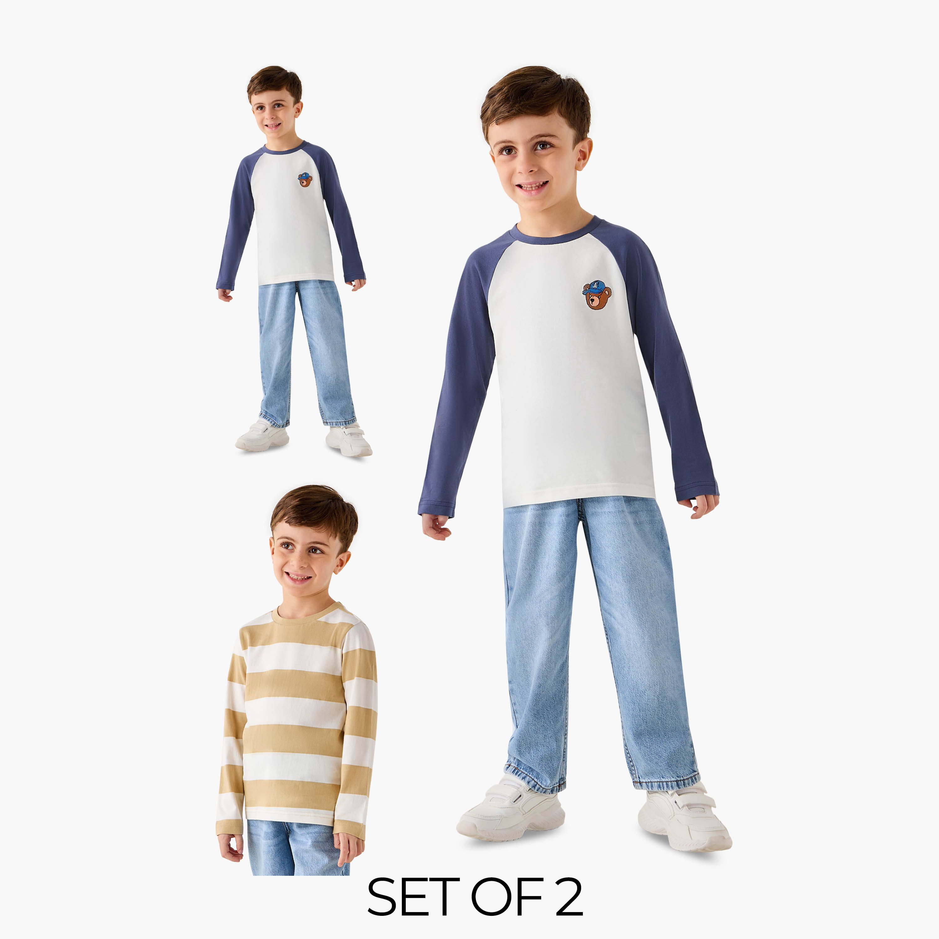 Juniors Assorted T-shirt with Long Sleeves - Set of 2-boys-clothing-tshirtsandpolos-image-1