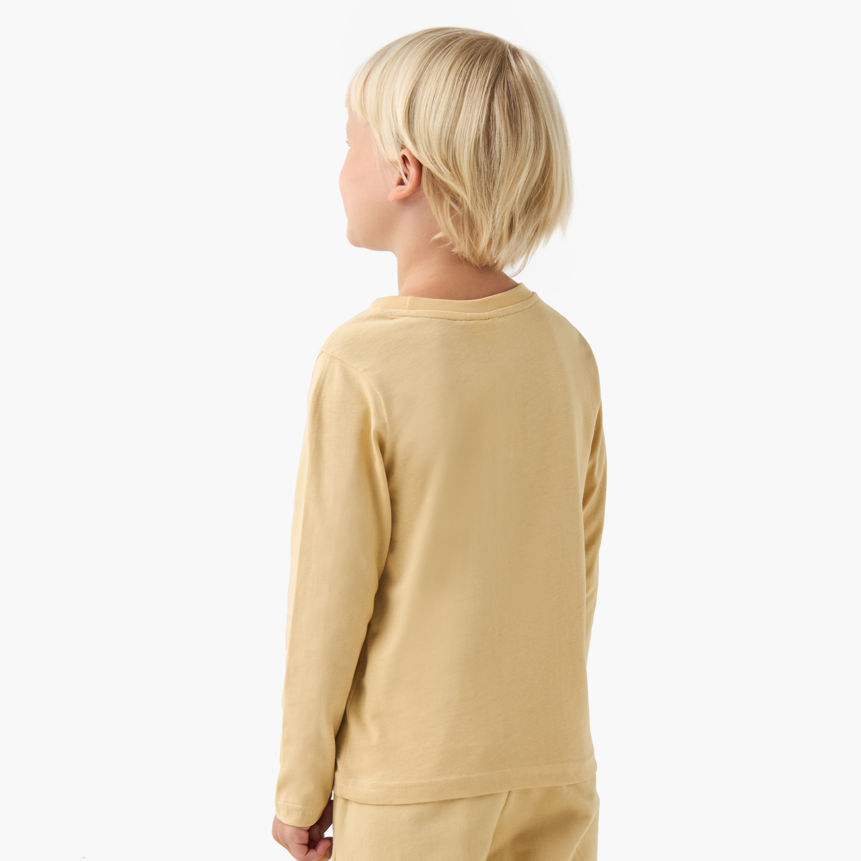 Juniors Boys Crew Neck T-shirt with Tiger Print - Cotton - Long Sleeves-boys-clothing-tshirtsandpolos-image-3
