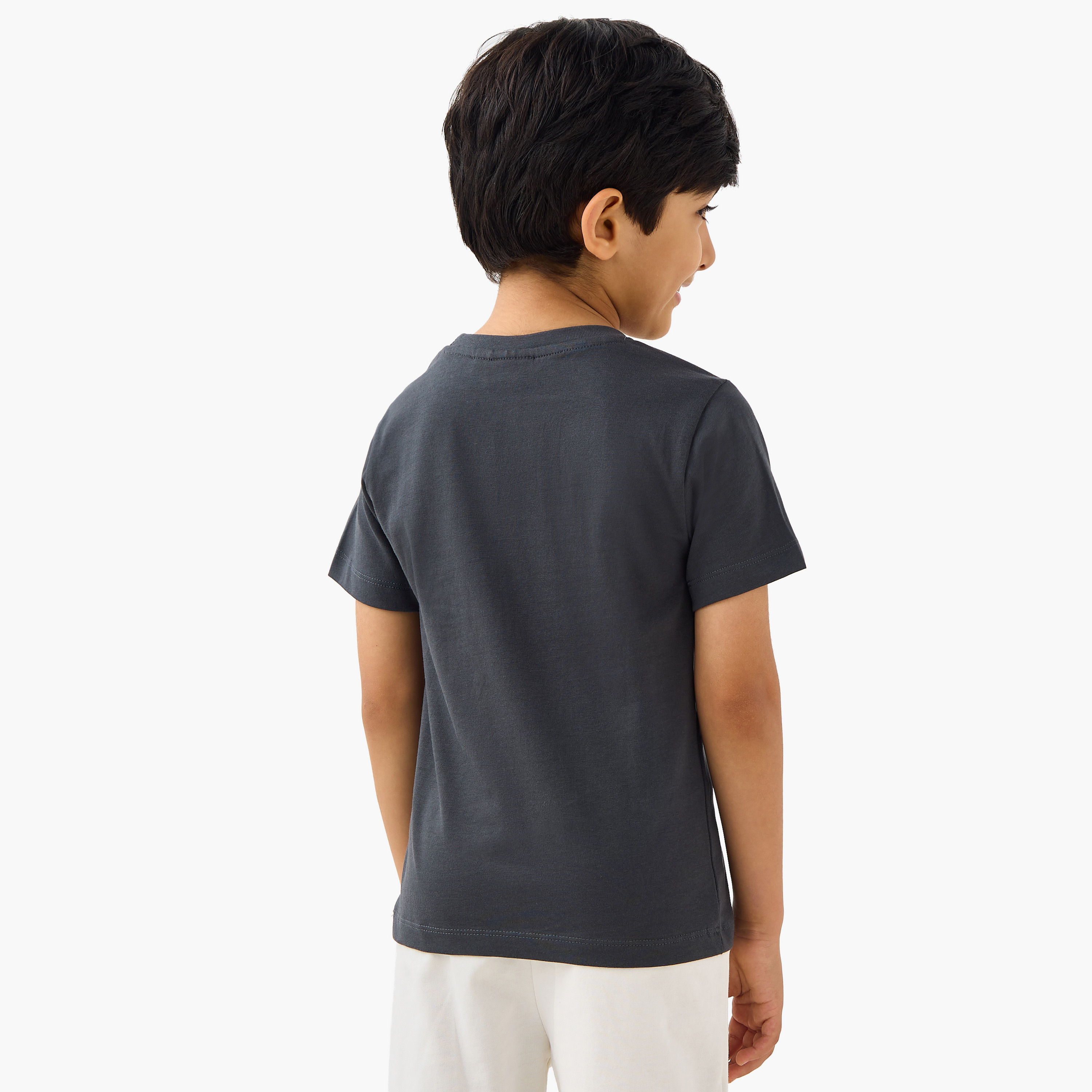Juniors Graphic Print T-shirt with Short Sleeves-boys-clothing-tshirtsandpolos-image-3