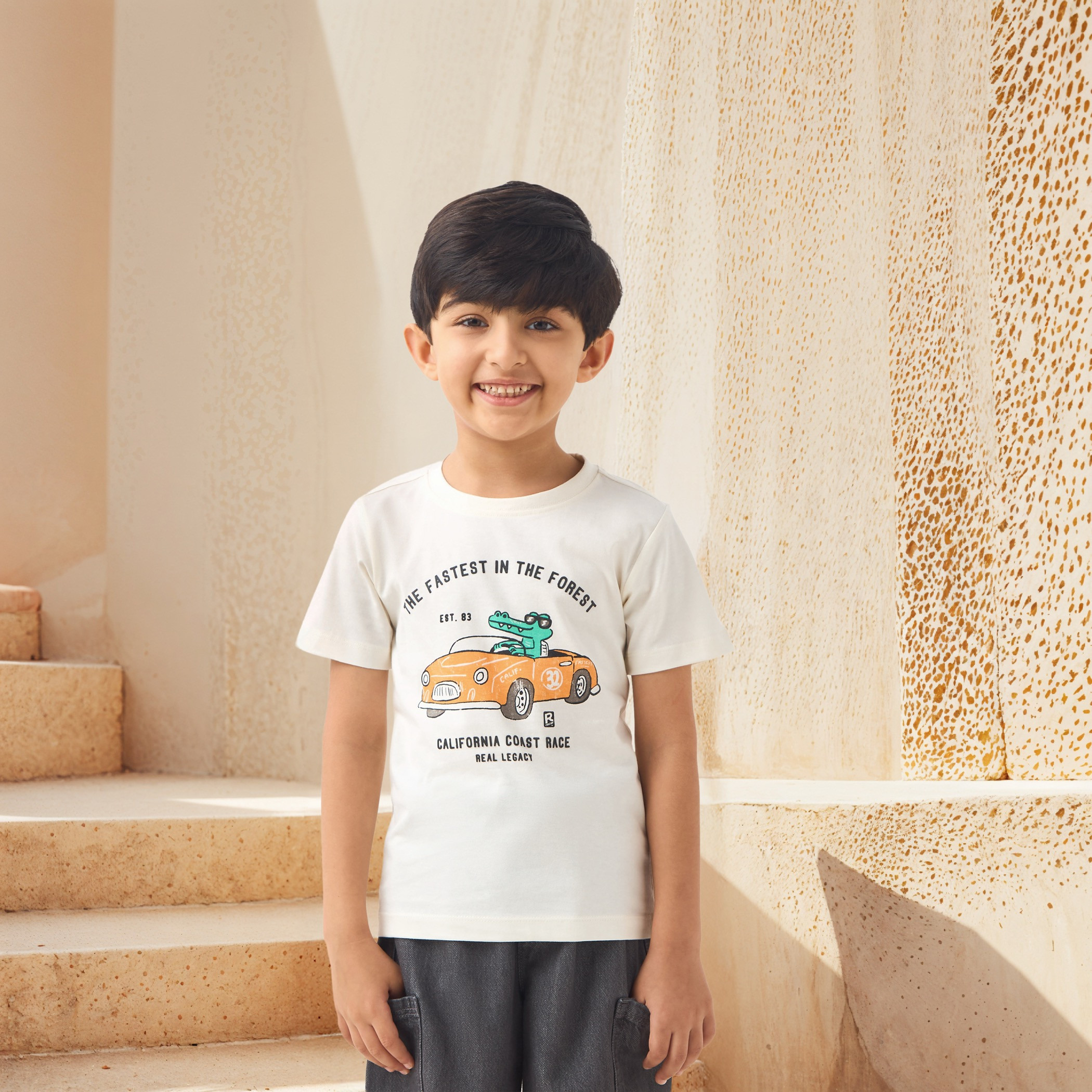 Juniors Graphic Print T-shirt with Short Sleeves-boys-clothing-tshirtsandpolos-image-1