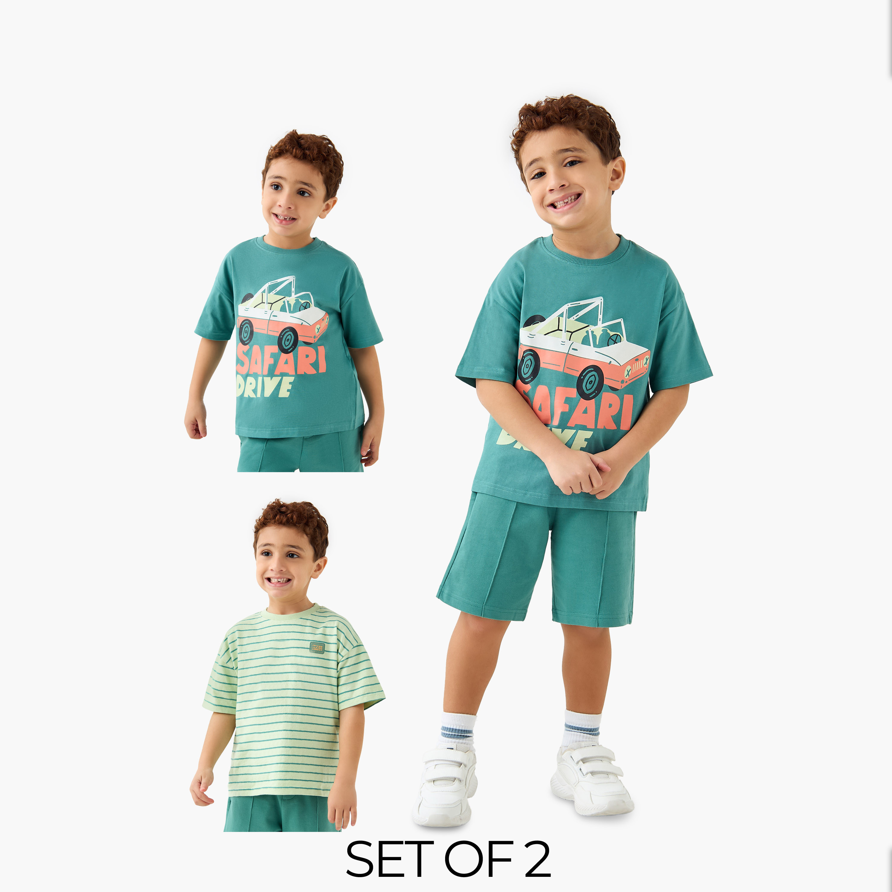 Juniors Printed Crew Neck T-shirt with Short Sleeves - Set of 2-boys-clothing-tshirtsandpolos-image-1