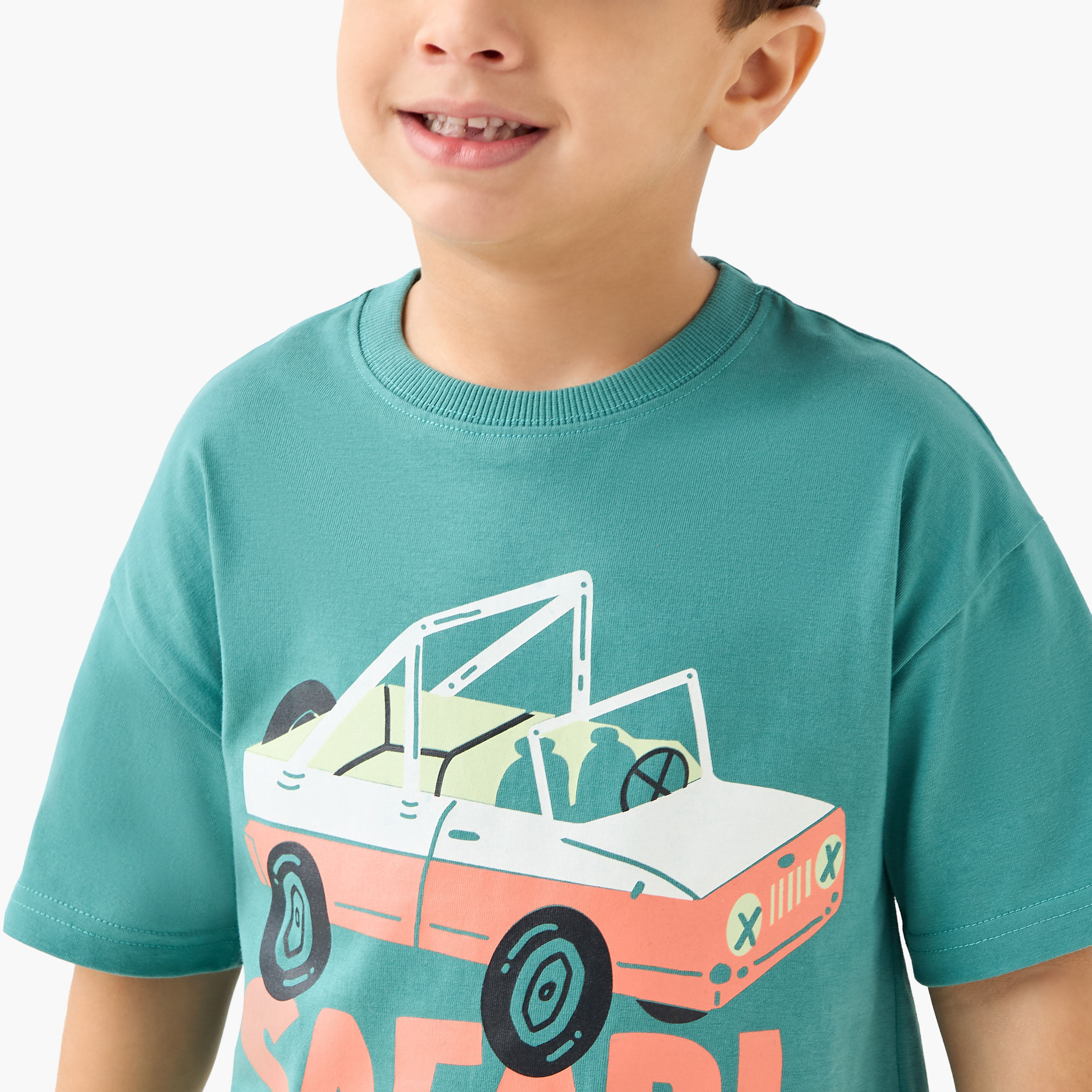 Juniors Printed Crew Neck T-shirt with Short Sleeves - Set of 2-boys-clothing-tshirtsandpolos-image-5
