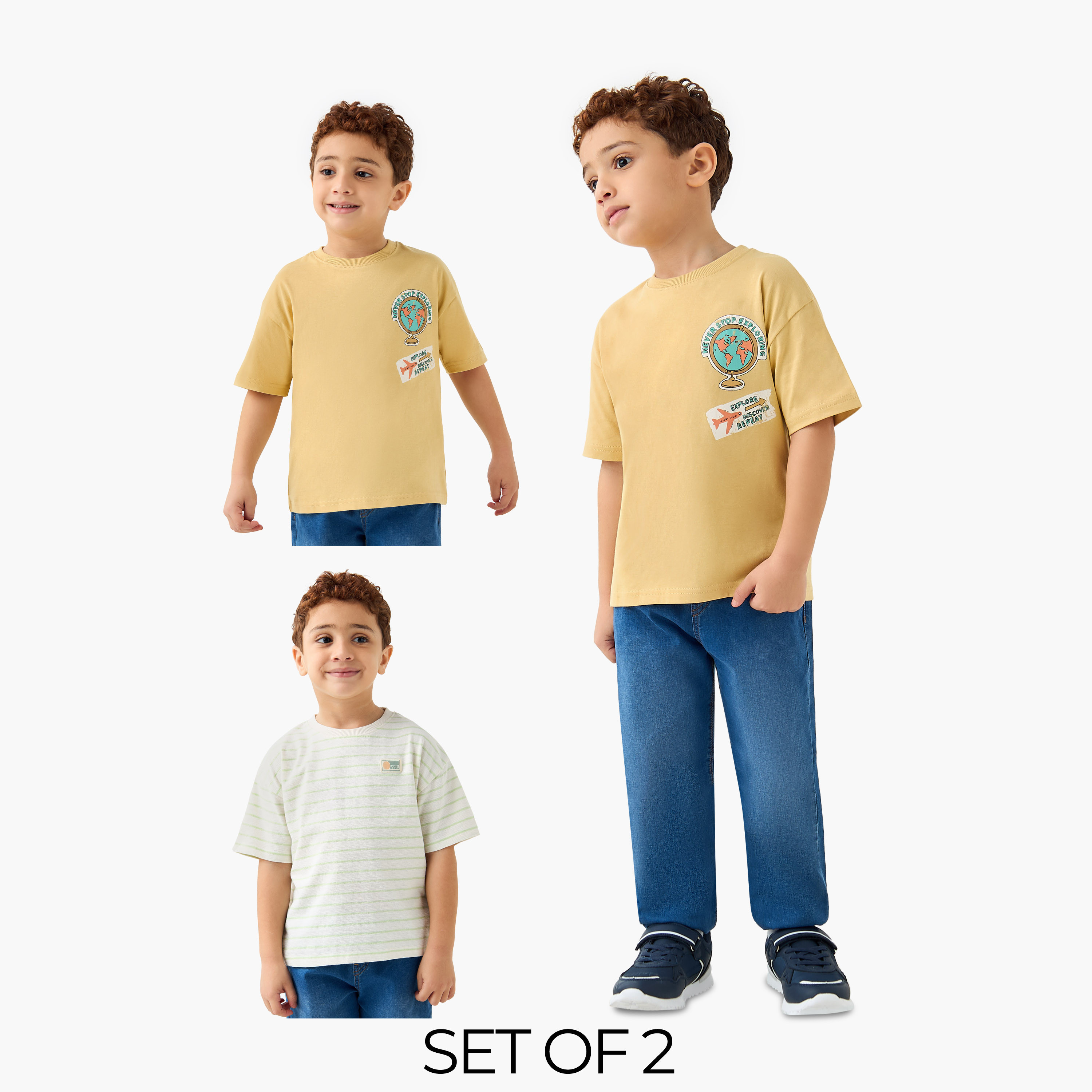 Juniors Printed T-shirt with Short Sleeves - Set of 2-boys-clothing-tshirtsandpolos-image-1