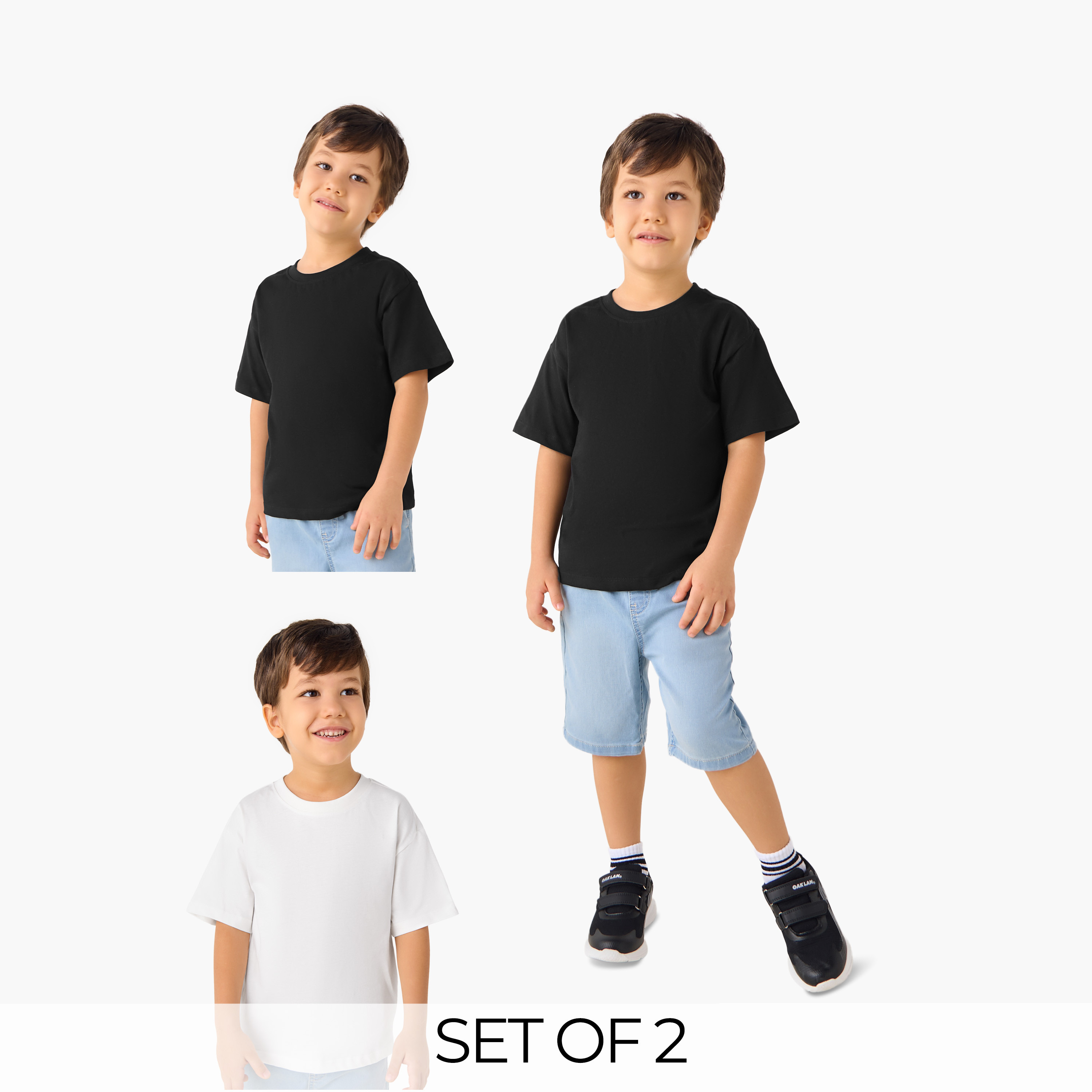 Juniors Solid T-shirt with Short Sleeves - Set of 2-boys-clothing-tshirtsandpolos-image-1
