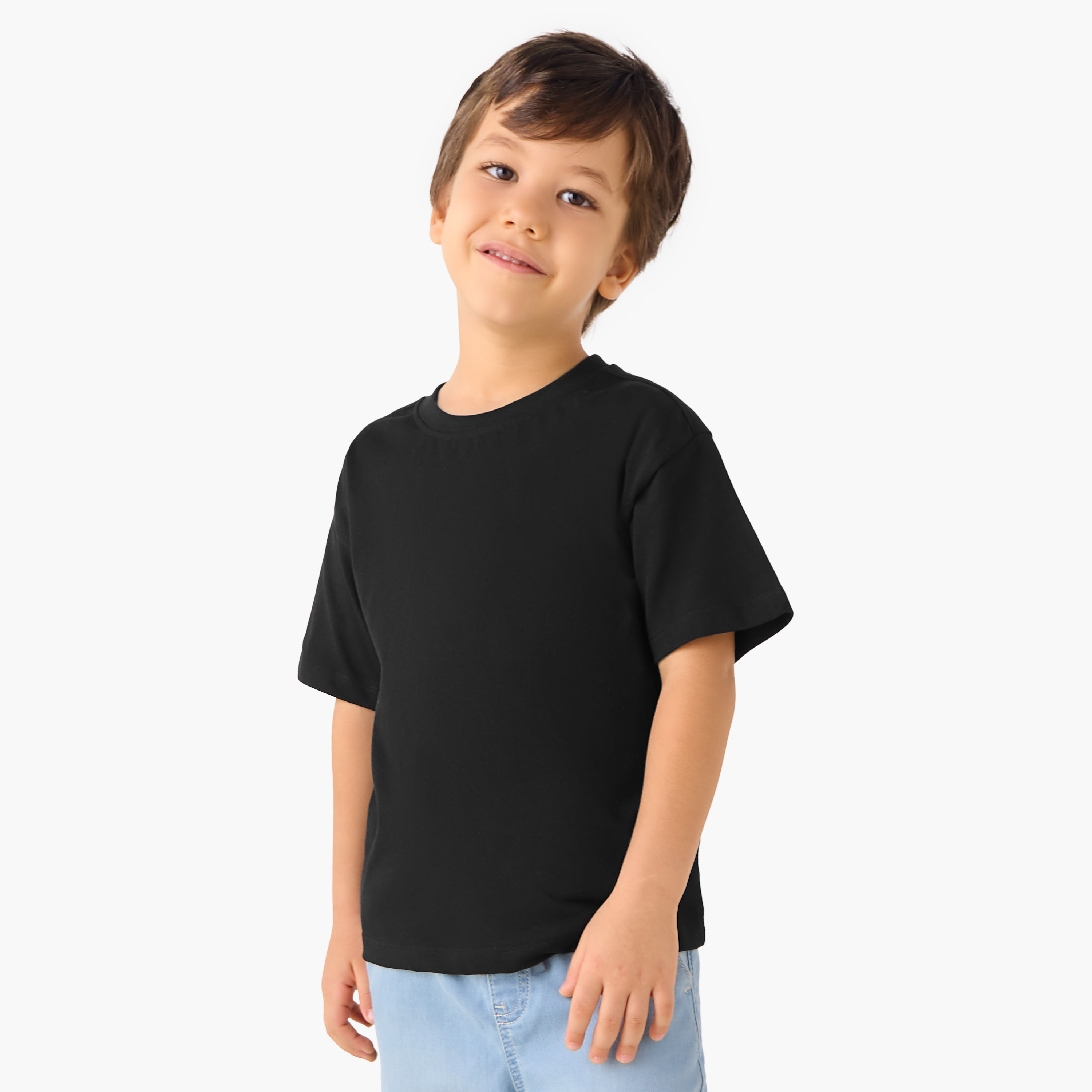 Juniors Solid T-shirt with Short Sleeves - Set of 2-boys-clothing-tshirtsandpolos-image-2