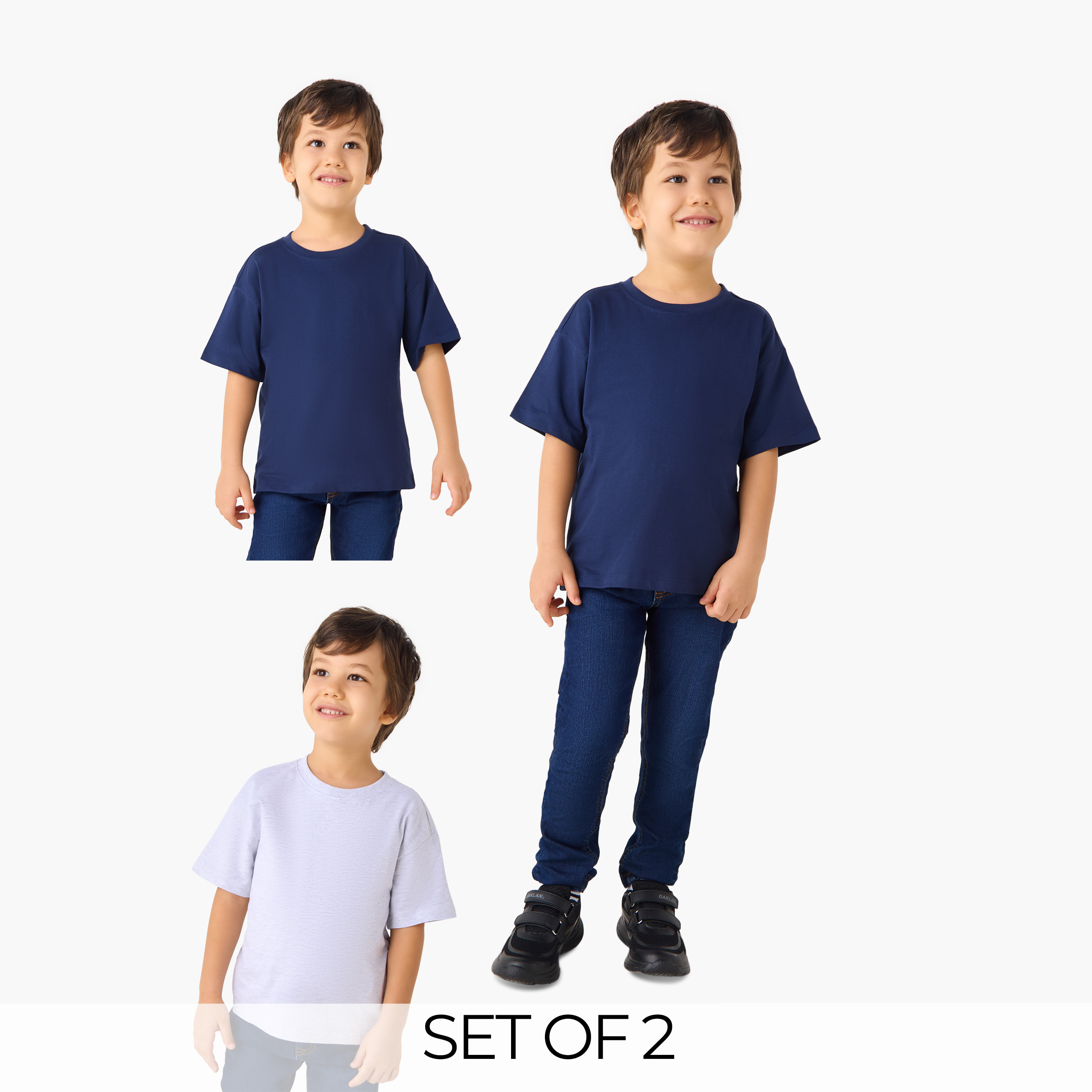 Juniors Solid T-shirt with Short Sleeves - Set of 2-boys-clothing-tshirtsandpolos-image-1