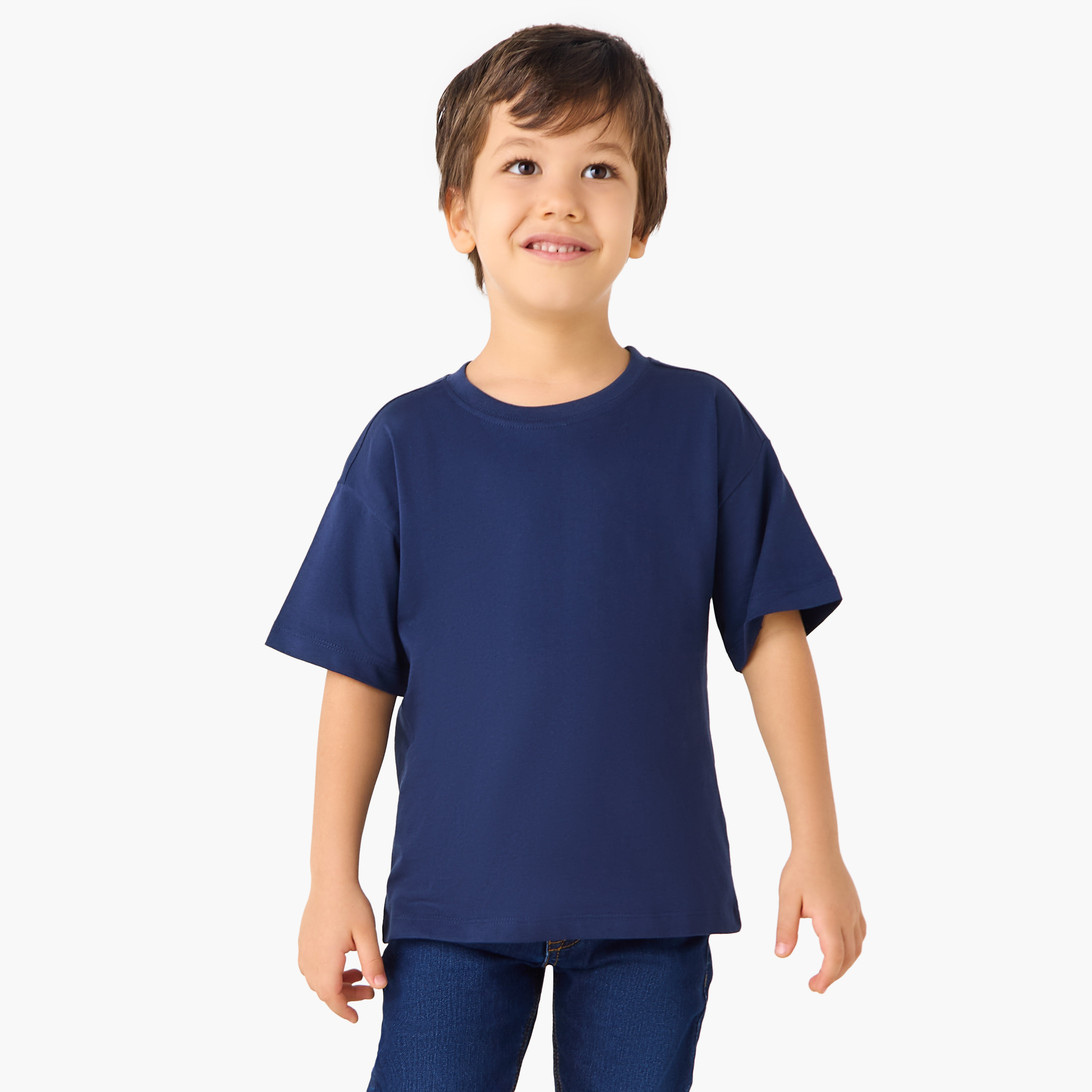 Juniors Solid T-shirt with Short Sleeves - Set of 2-boys-clothing-tshirtsandpolos-image-2