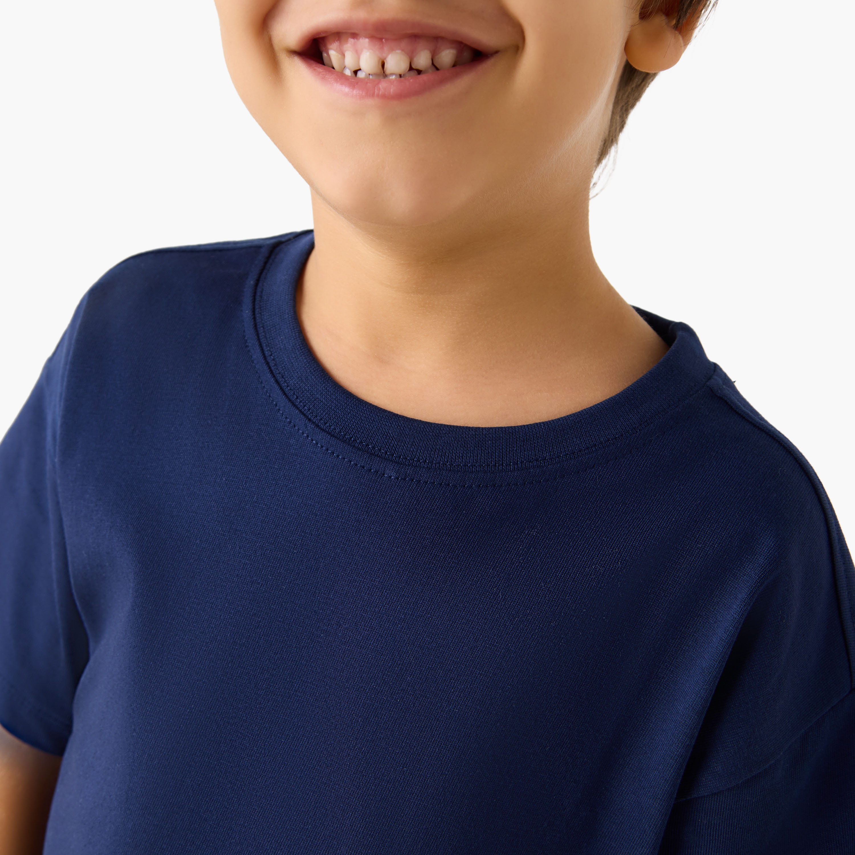 Juniors Solid T-shirt with Short Sleeves - Set of 2-boys-clothing-tshirtsandpolos-image-5