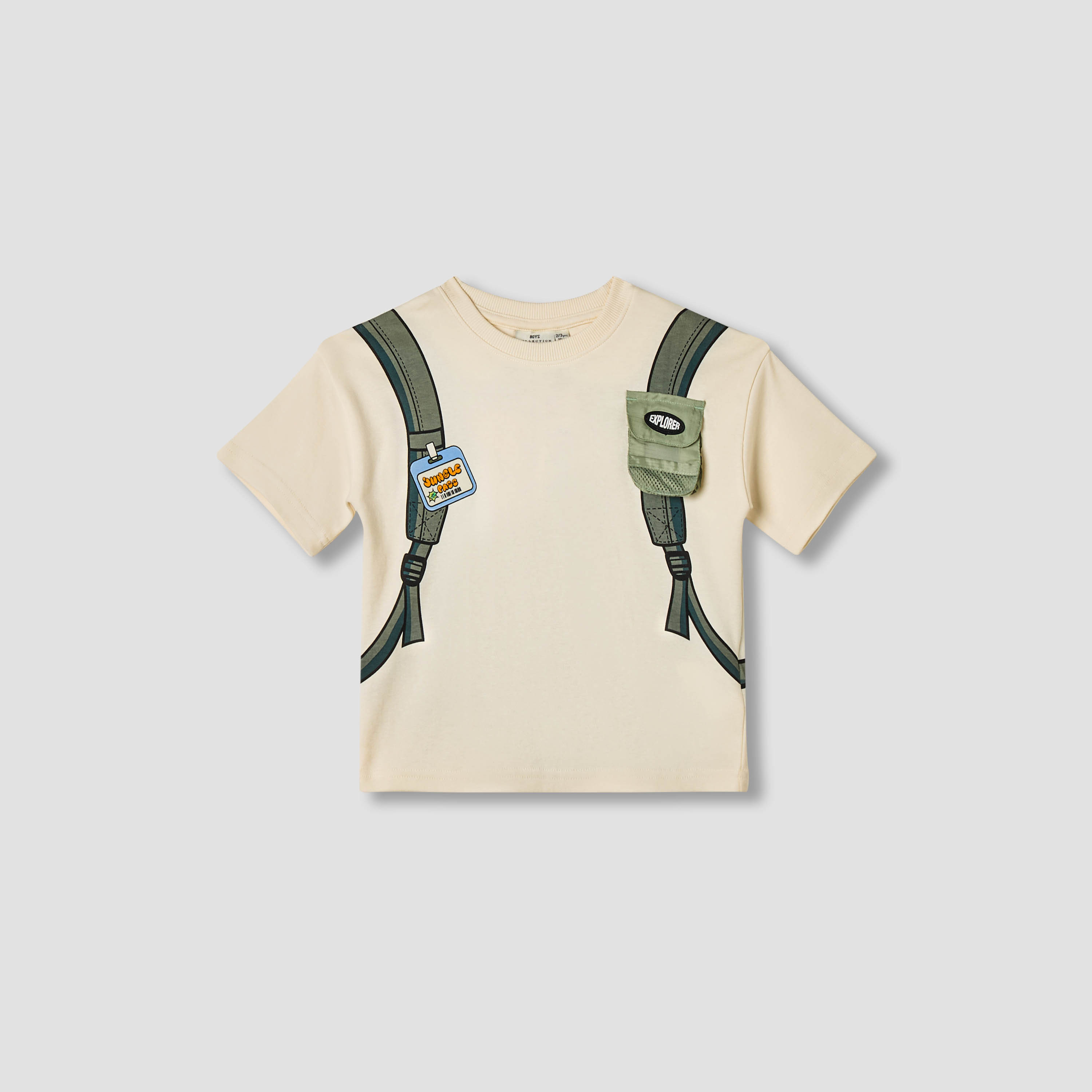 Juniors Backpack Print T-shirt with Short Sleeves-boys-clothing-tshirtsandpolos-image-1