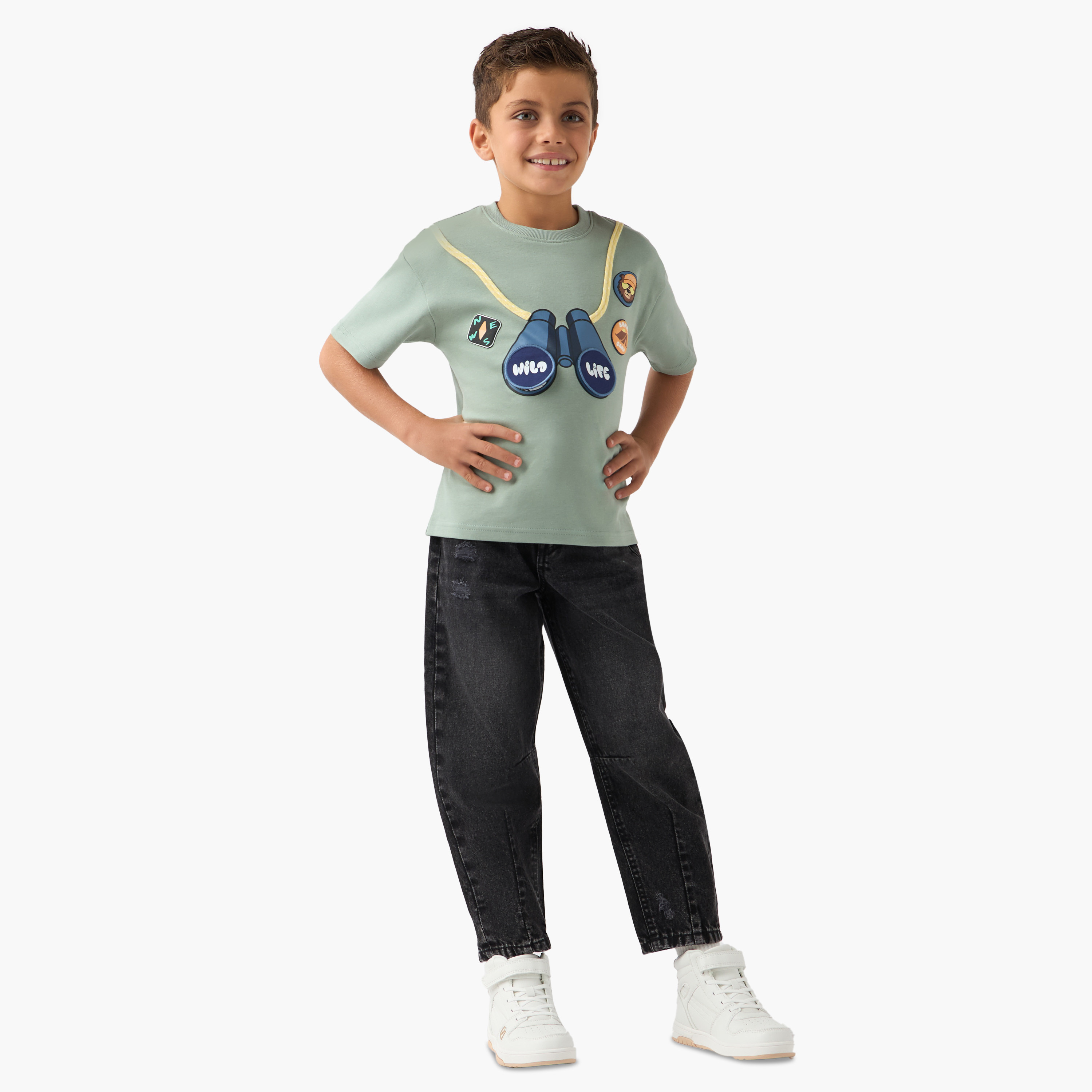 Juniors Printed T-shirt with Crew Neck-boys-clothing-tshirtsandpolos-image-2
