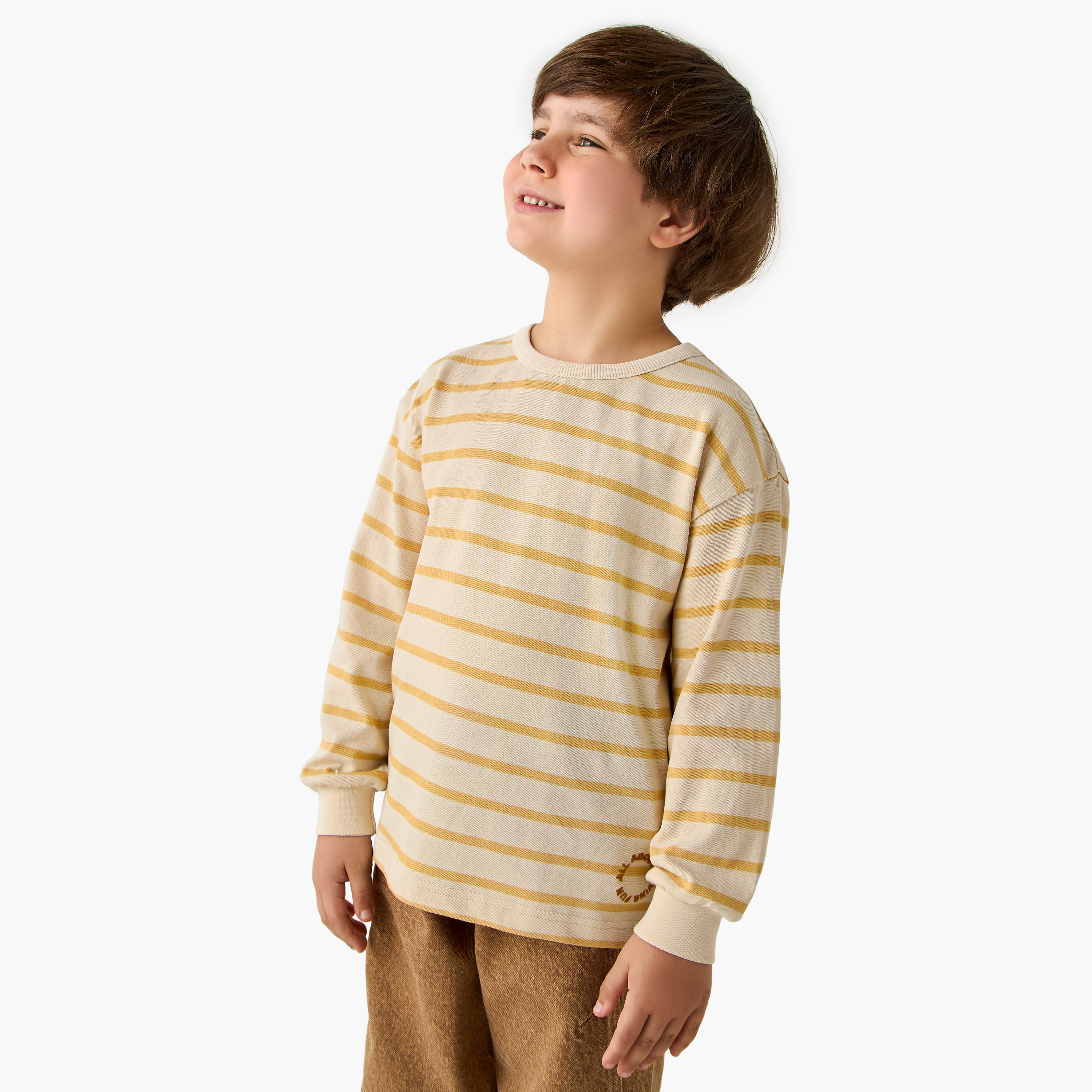 Juniors Striped T-Shirt with Long Sleeves-boys-clothing-tshirtsandpolos-image-1