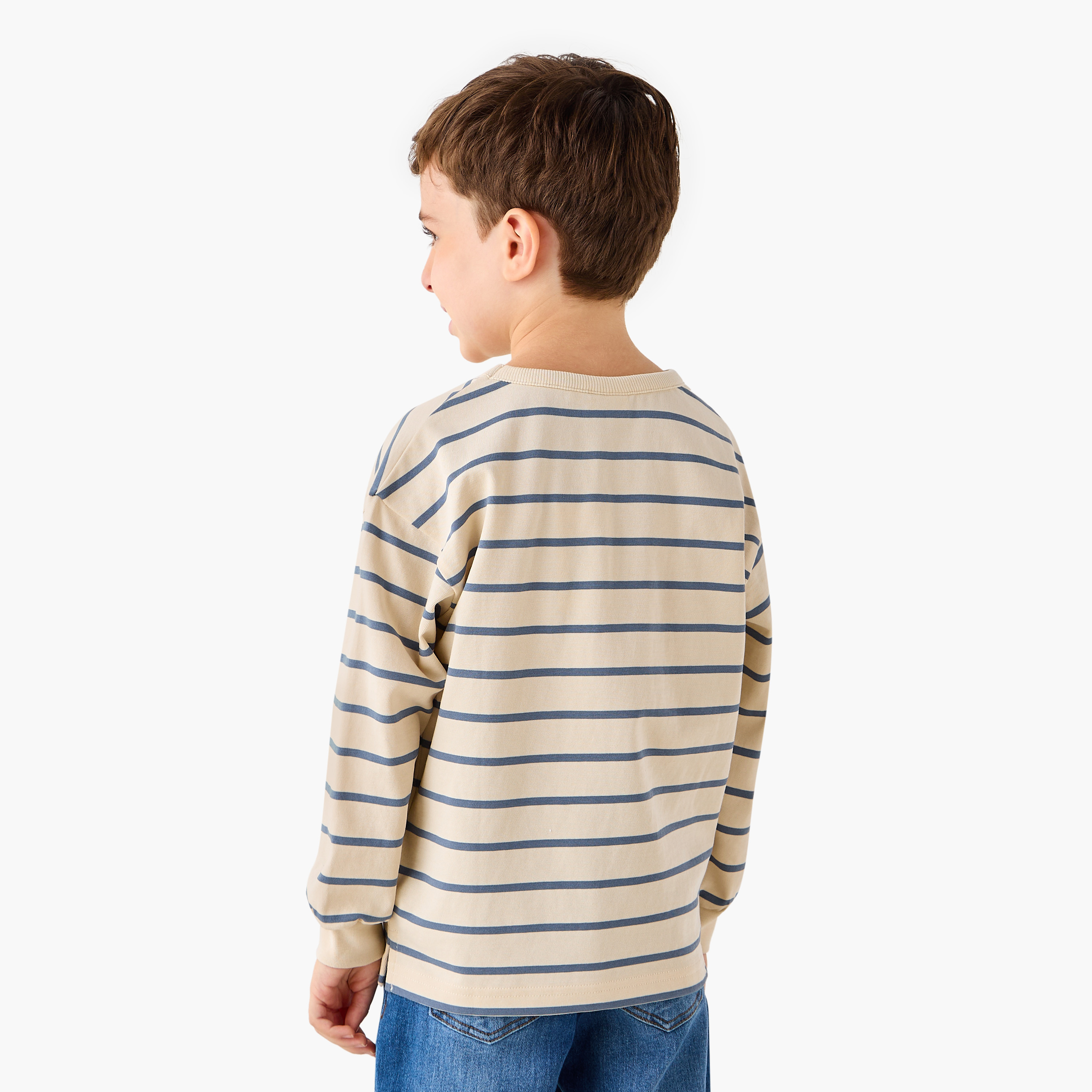 Juniors Striped T-Shirt with Long Sleeves-boys-clothing-tshirtsandpolos-image-3