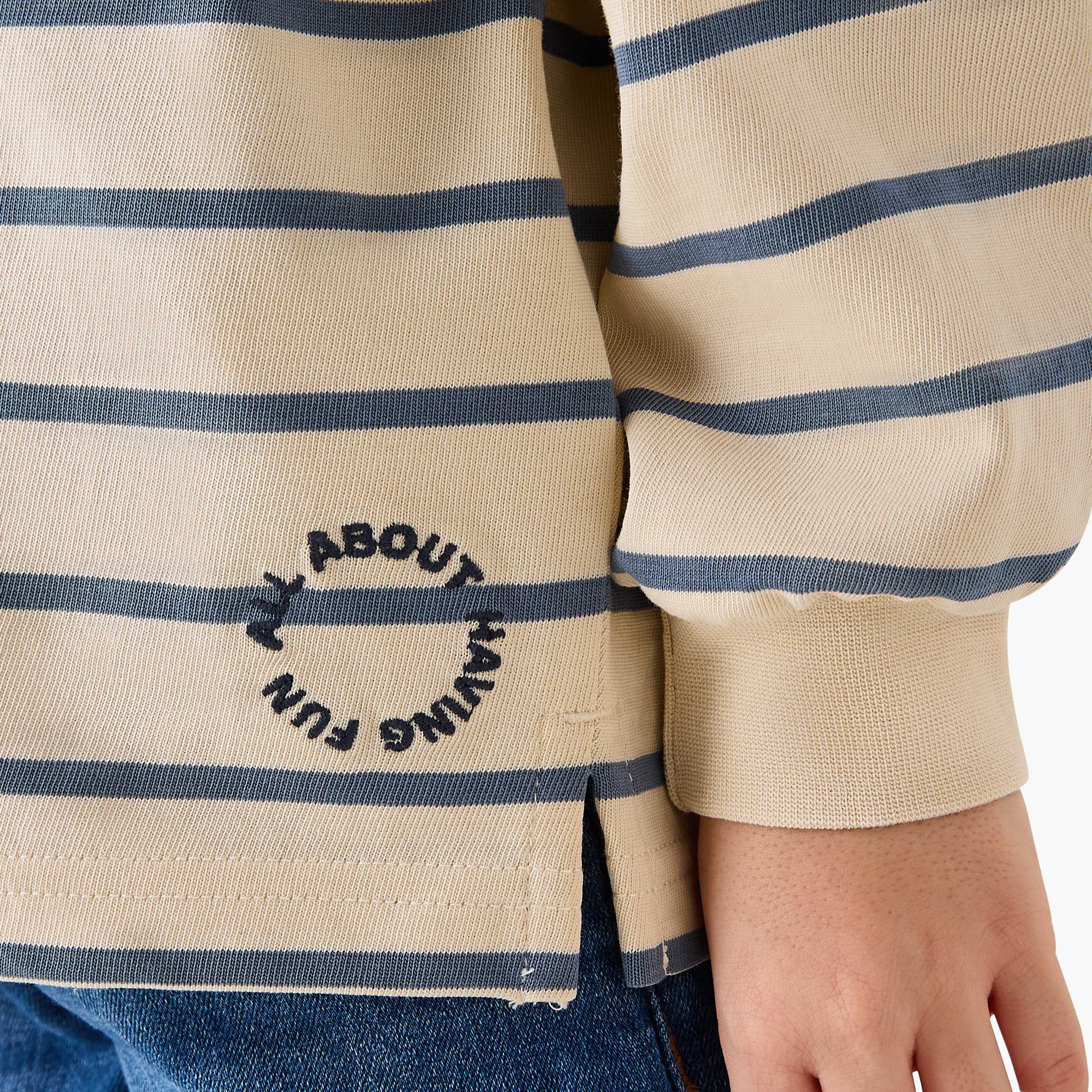 Juniors Striped T-Shirt with Long Sleeves-boys-clothing-tshirtsandpolos-image-5