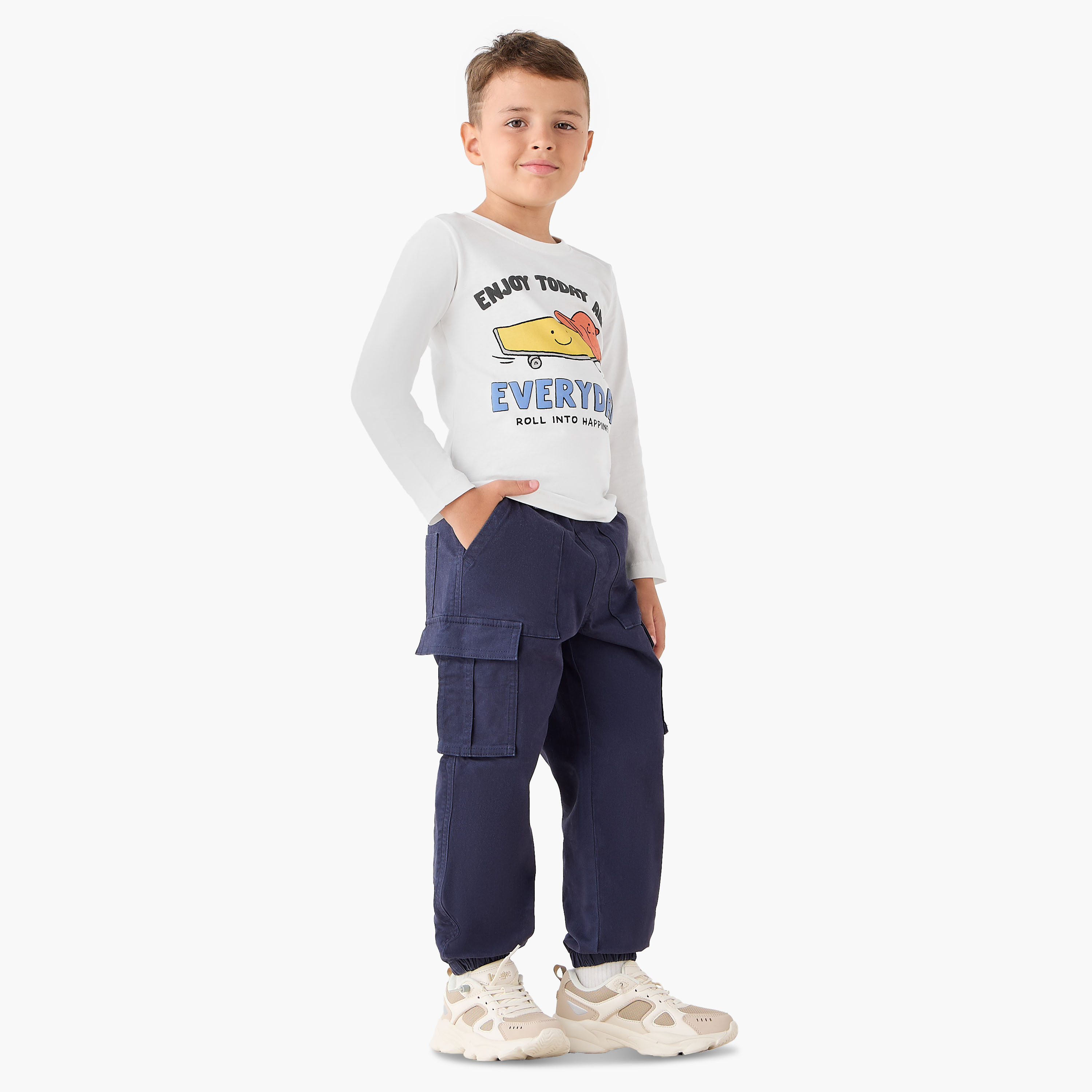 Juniors Boys Crew Neck T-shirt with Graphic Print - Cotton - Long Sleeves-boys-clothing-tshirtsandpolos-image-2