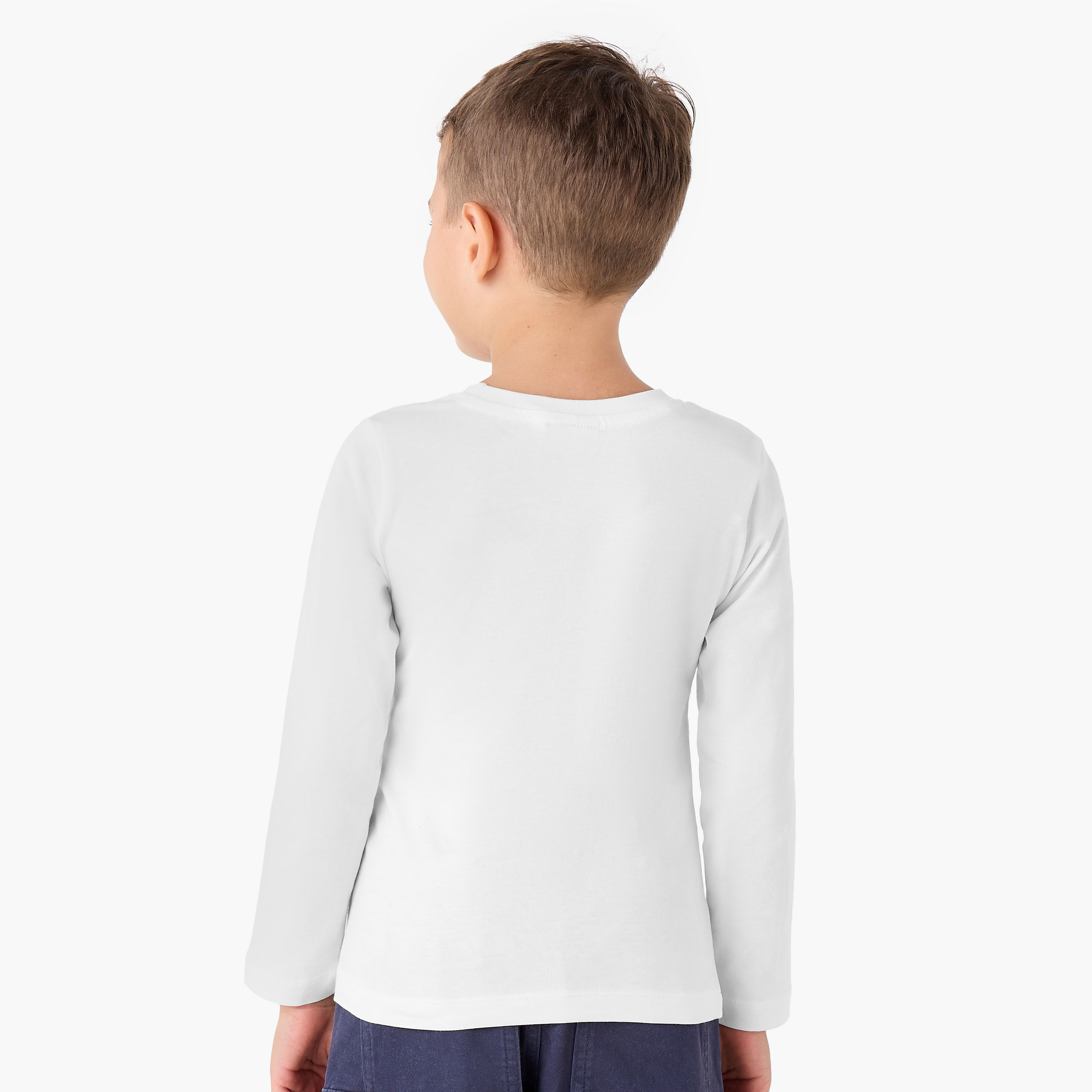 Juniors Boys Crew Neck T-shirt with Graphic Print - Cotton - Long Sleeves-boys-clothing-tshirtsandpolos-image-3