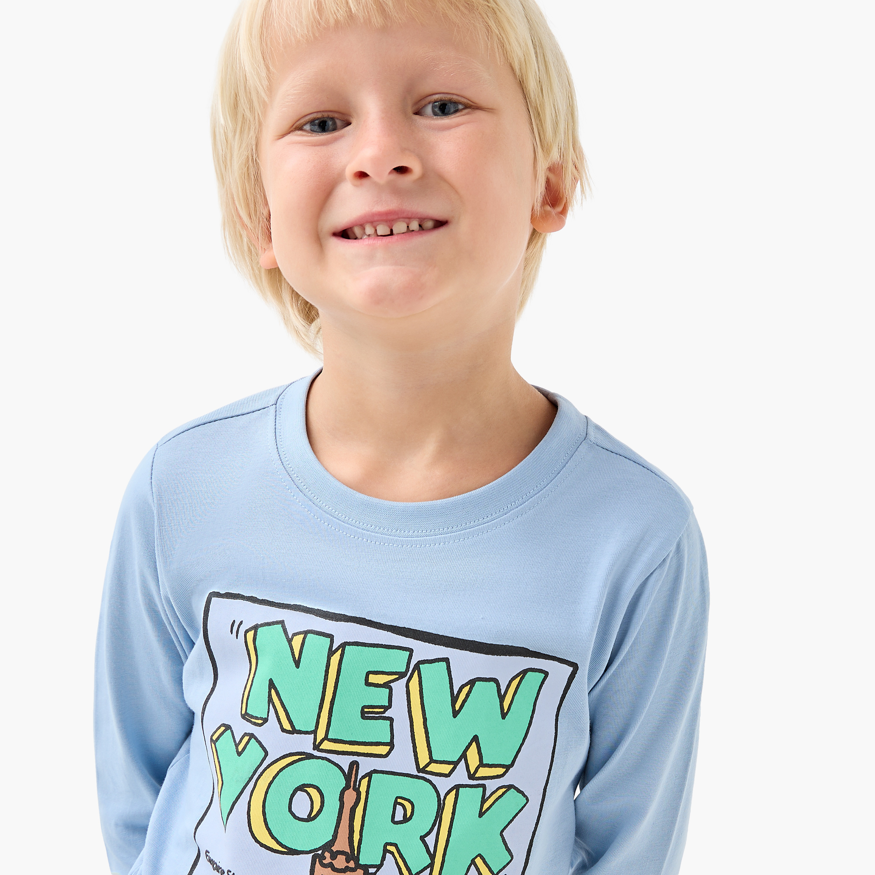 Juniors Boys Crew Neck T-shirt with Graphic Print - Cotton - Long Sleeves-boys-clothing-tshirtsandpolos-image-4