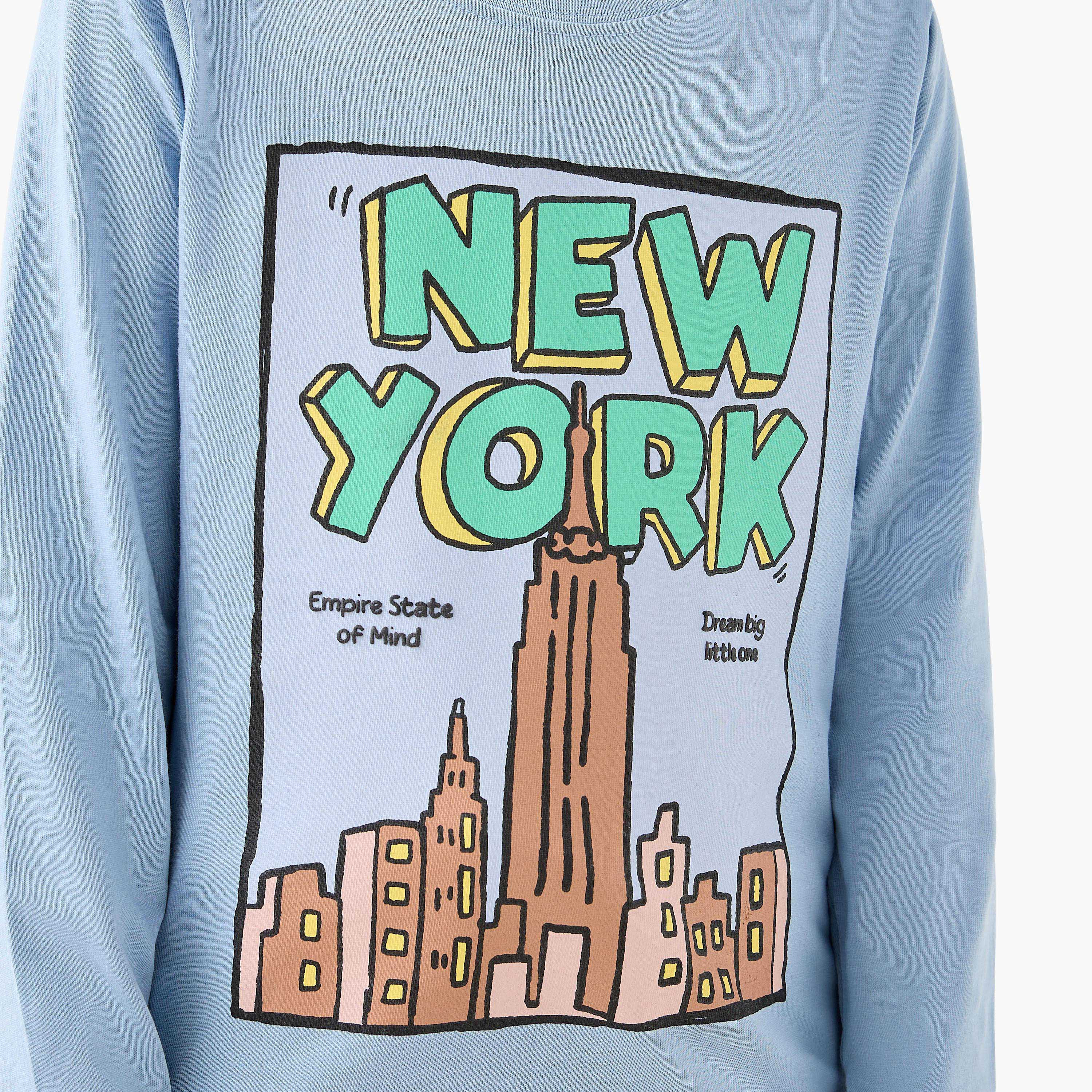 Juniors Boys Crew Neck T-shirt with Graphic Print - Cotton - Long Sleeves-boys-clothing-tshirtsandpolos-image-5