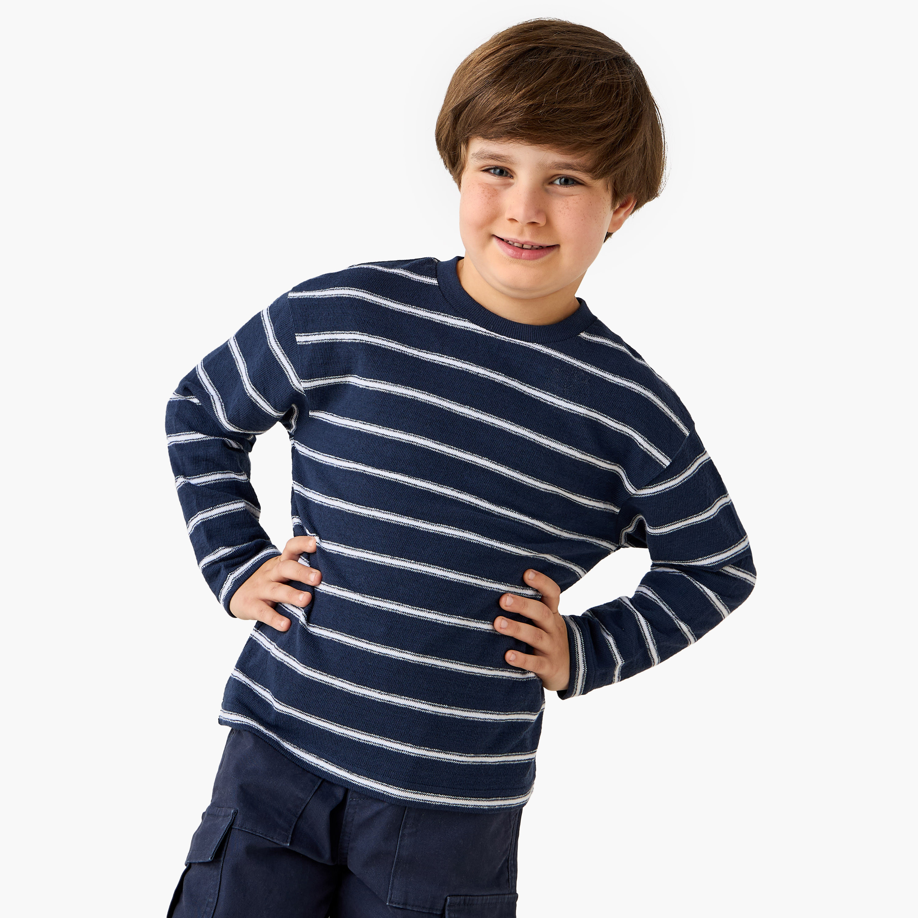 Juniors Boys Crew Neck T-shirt - Cotton - Long Sleeves - Set of 2-boys-clothing-tshirtsandpolos-image-2