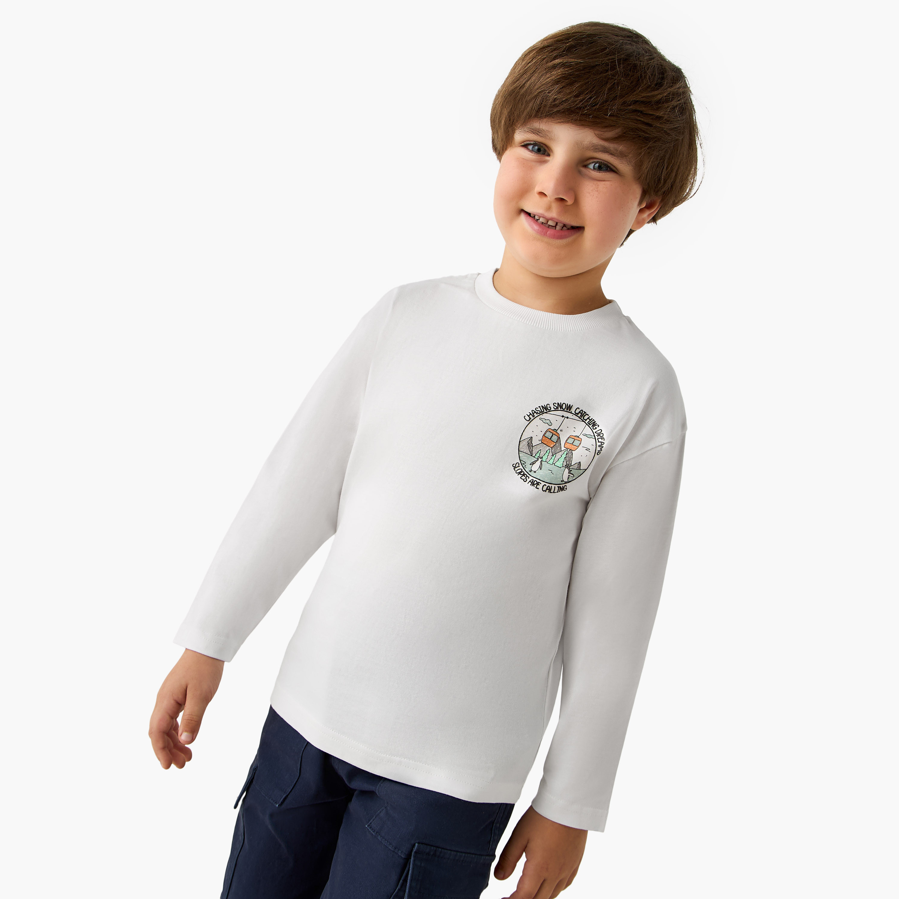 Juniors Boys Crew Neck T-shirt - Cotton - Long Sleeves - Set of 2-boys-clothing-tshirtsandpolos-image-3