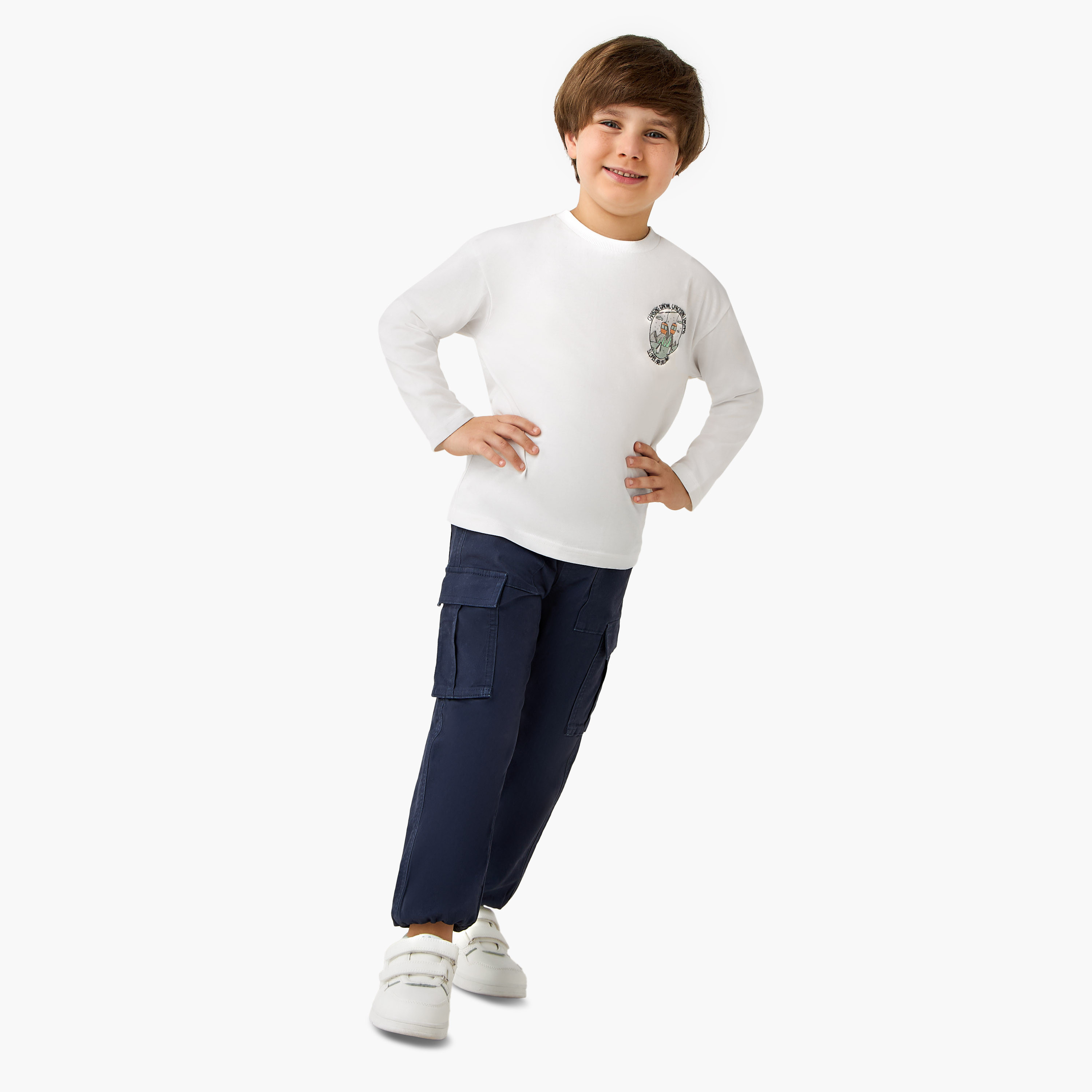 Juniors Boys Crew Neck T-shirt - Cotton - Long Sleeves - Set of 2-boys-clothing-tshirtsandpolos-image-7