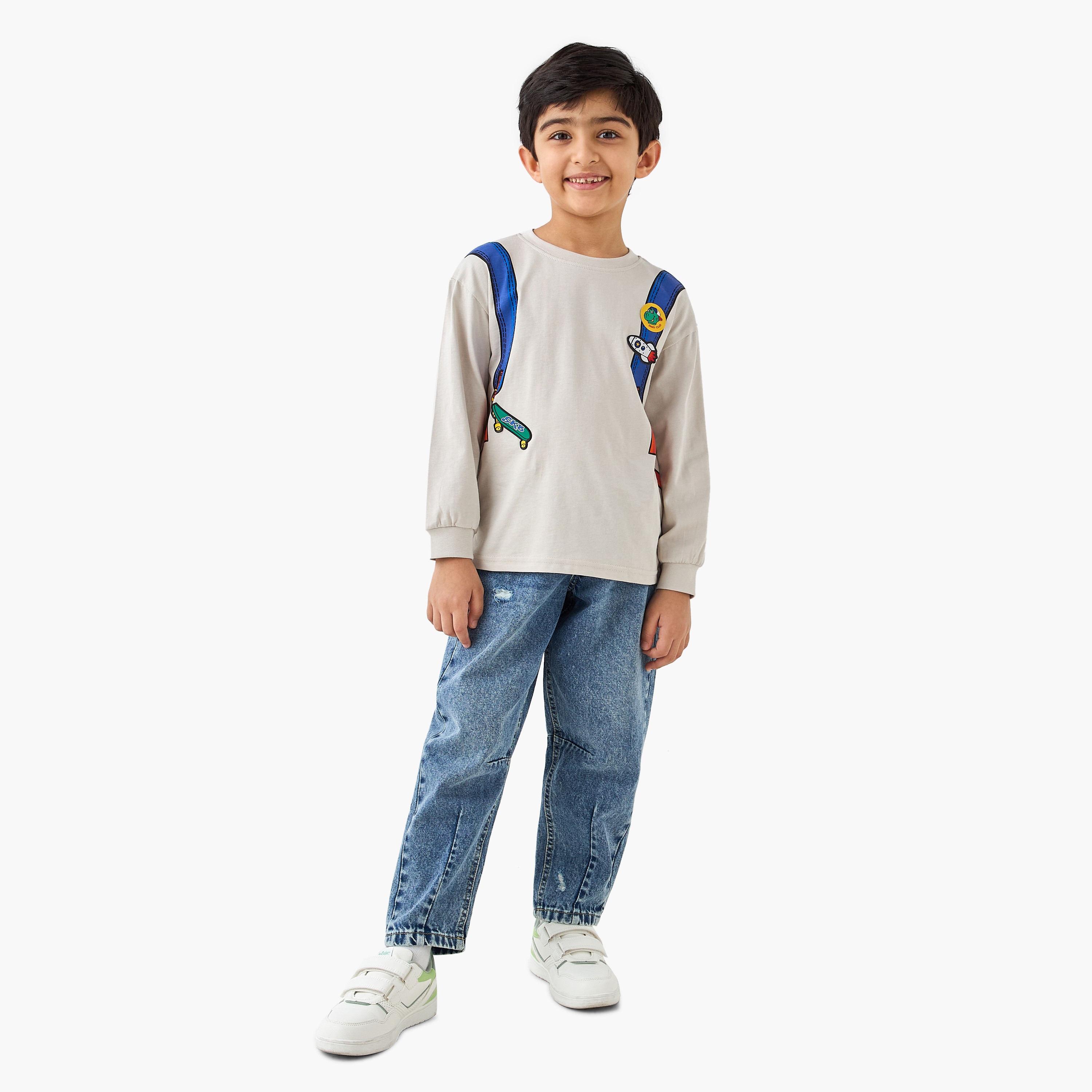 Juniors Backpack Print T-shirt with Long Sleeves-boys-clothing-tshirtsandpolos-image-3