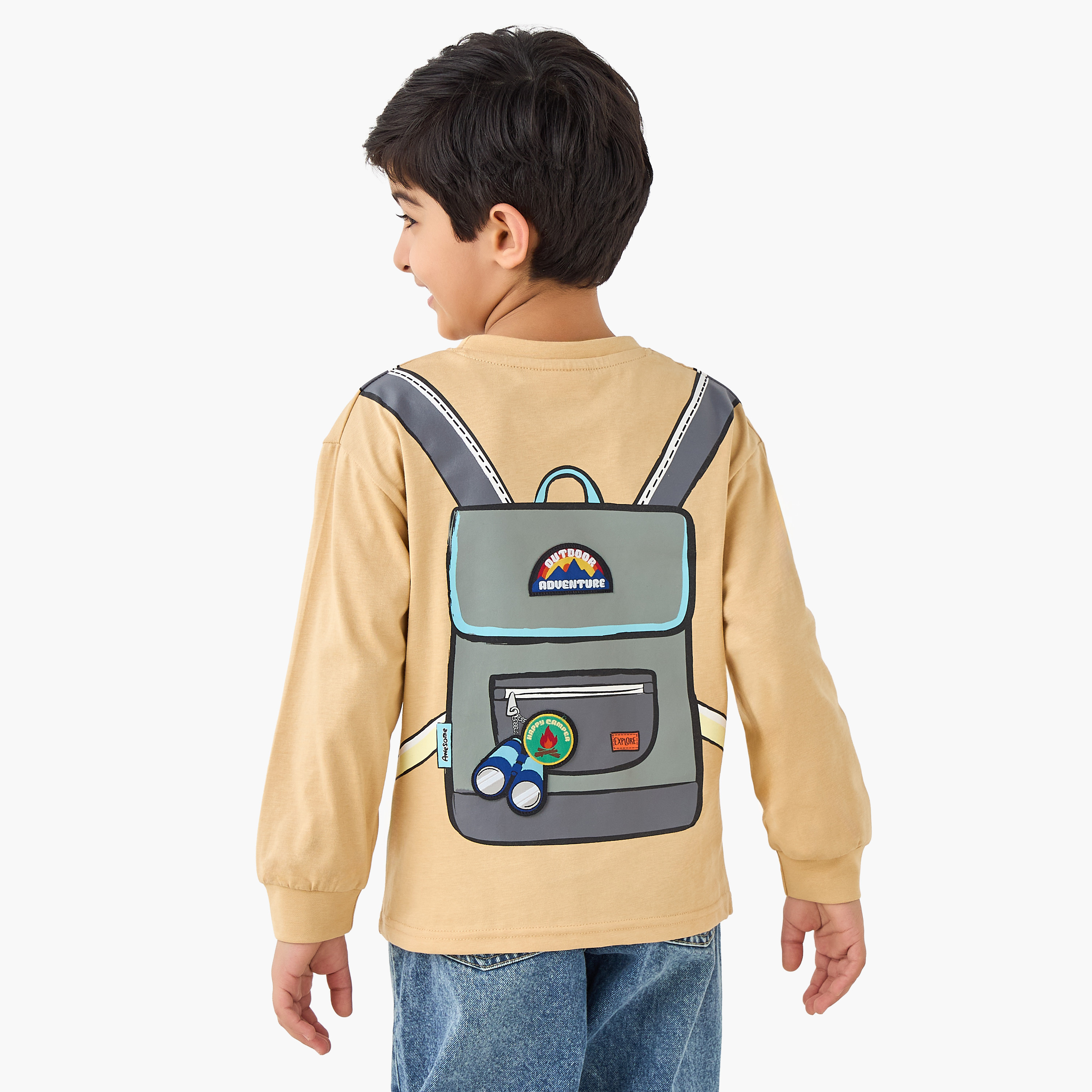 Juniors Backpack Print T-shirt with Long Sleeves-boys-clothing-tshirtsandpolos-image-2