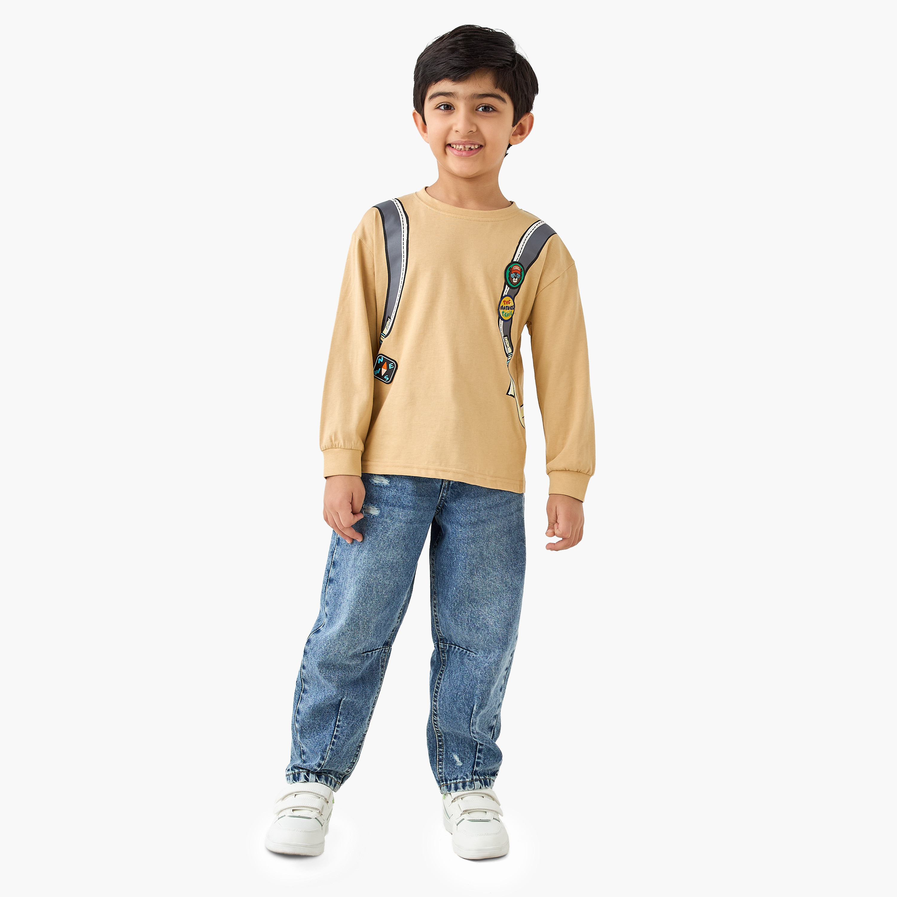 Juniors Backpack Print T-shirt with Long Sleeves-boys-clothing-tshirtsandpolos-image-3