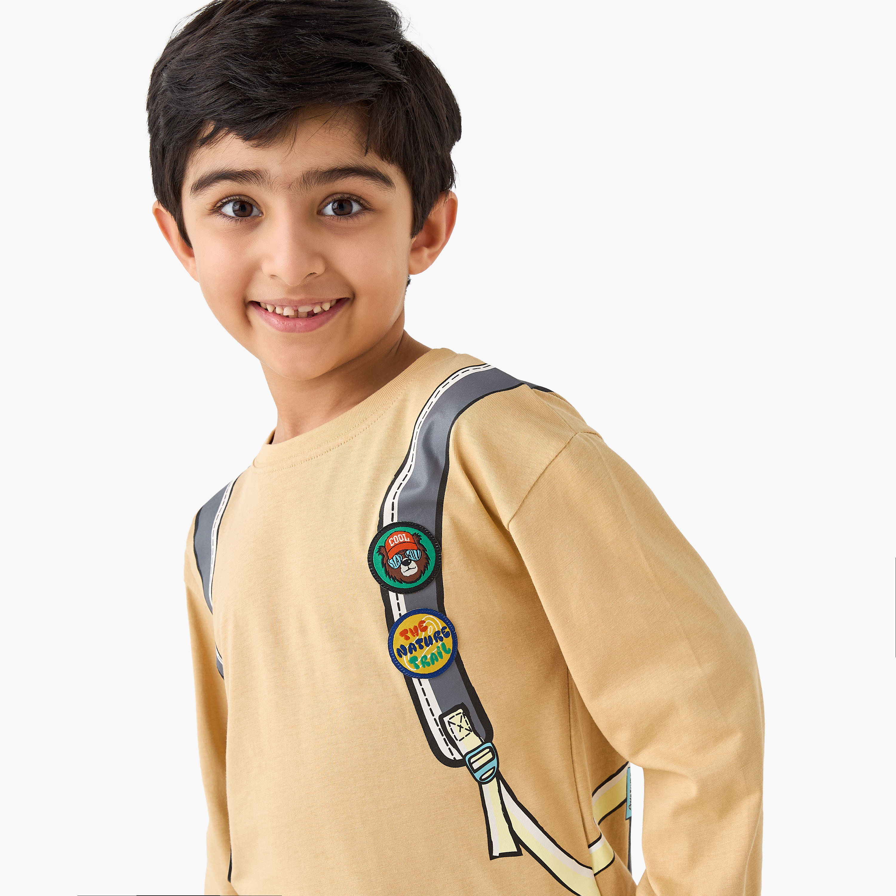 Juniors Backpack Print T-shirt with Long Sleeves-boys-clothing-tshirtsandpolos-image-4