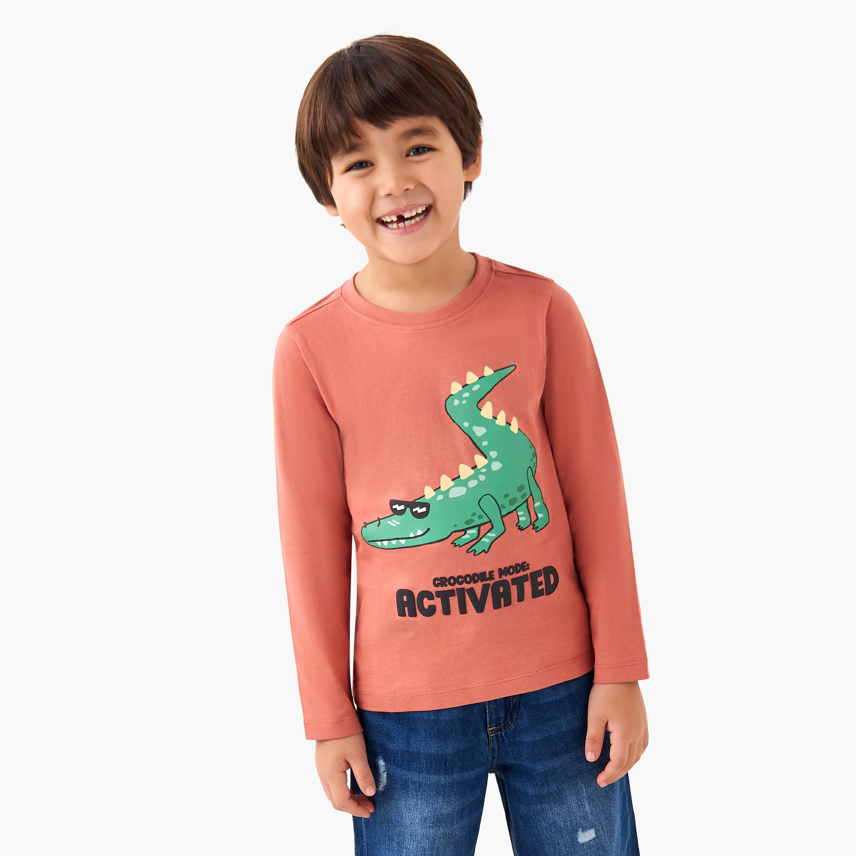 تيشيرت ولادي قطني بأكمام طويلة وطبعات من جونيورز-boys-clothing-tshirtsandpolos-image-1