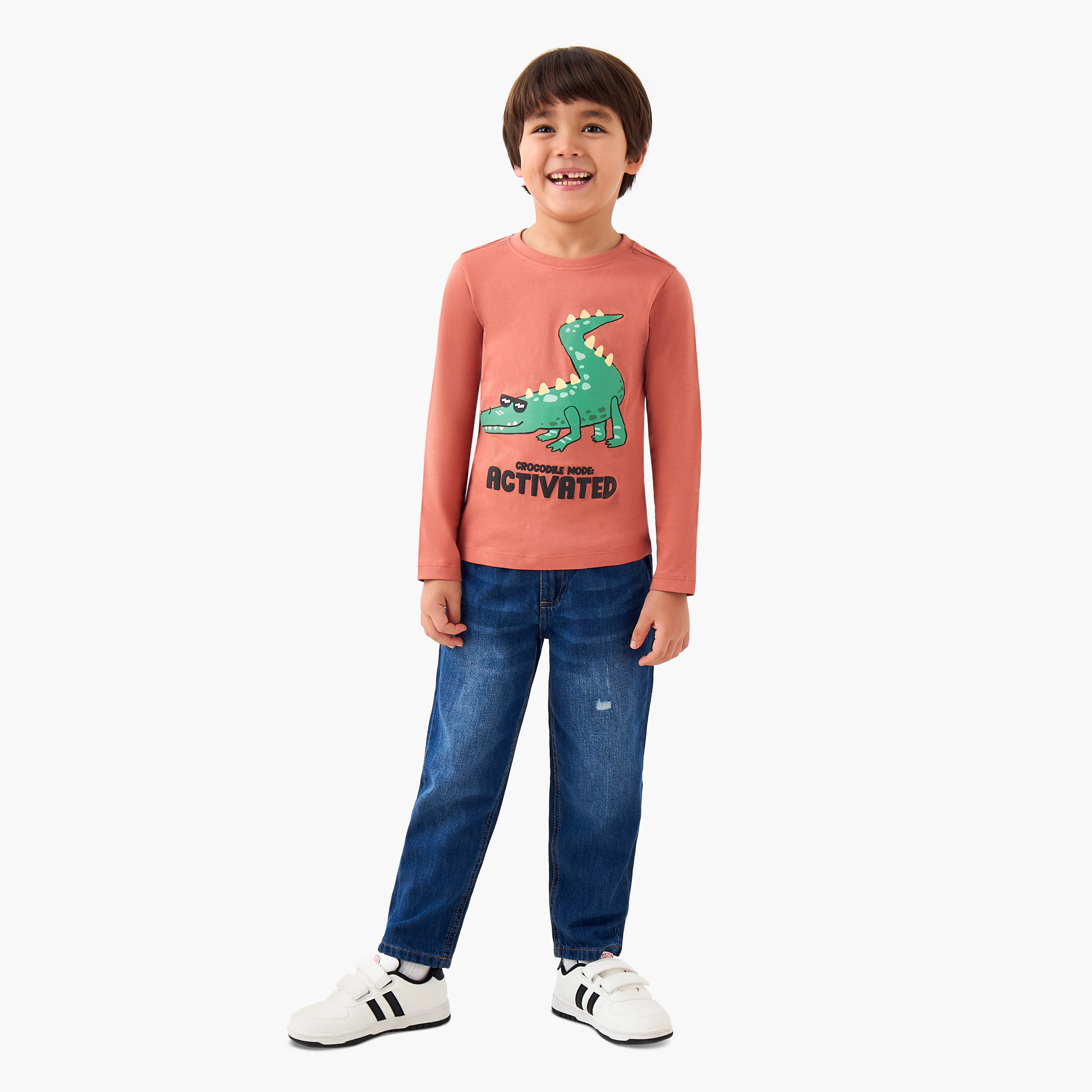 تيشيرت ولادي قطني بأكمام طويلة وطبعات من جونيورز-boys-clothing-tshirtsandpolos-image-2